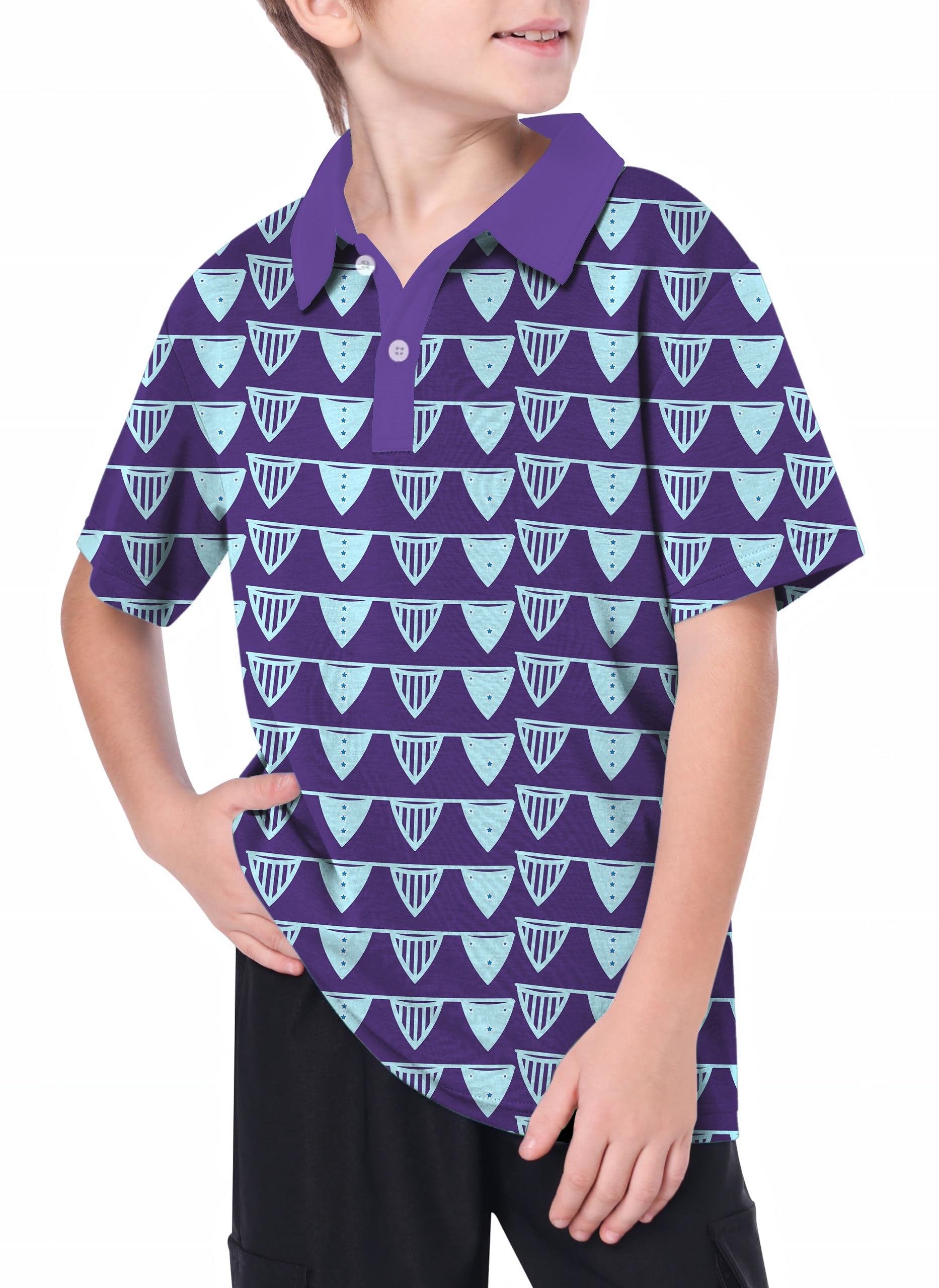 Youth Blue Flag Limited Edition Golf Polo