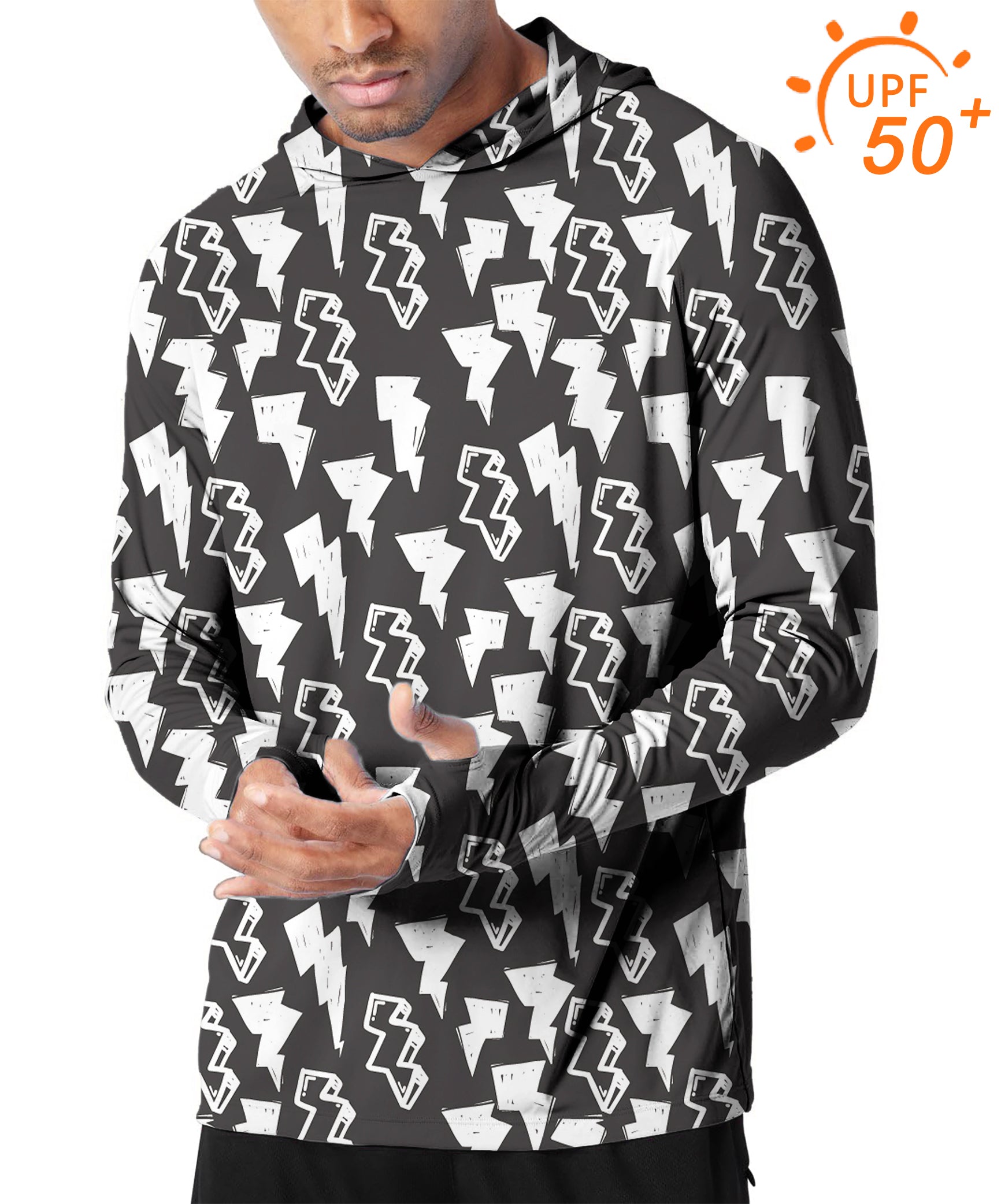 Men's Outdoor Black and White Lighting Golf Sun Protection Slim Fit hoodies