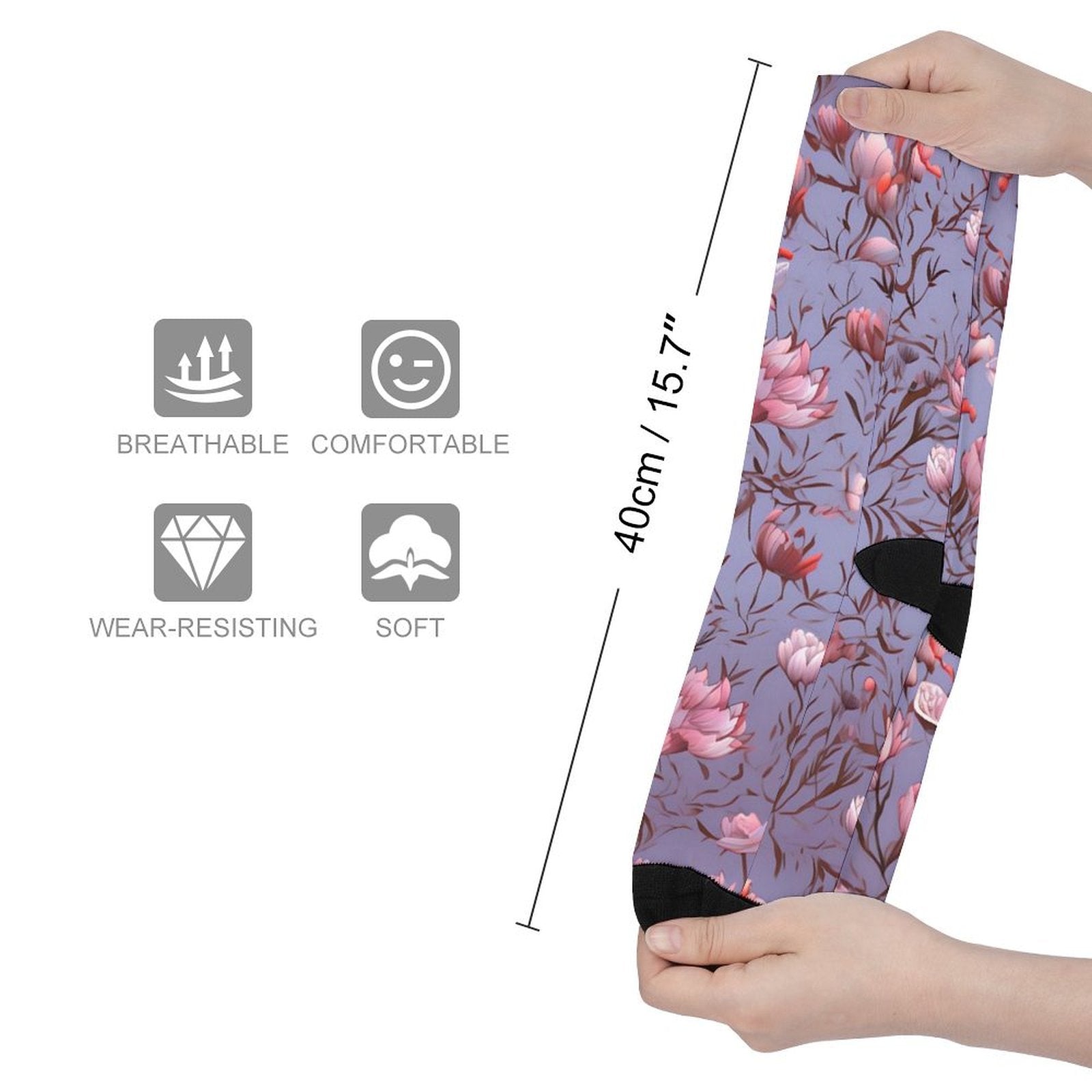 Cherry blossoms Prined socks Gifts for Men Women