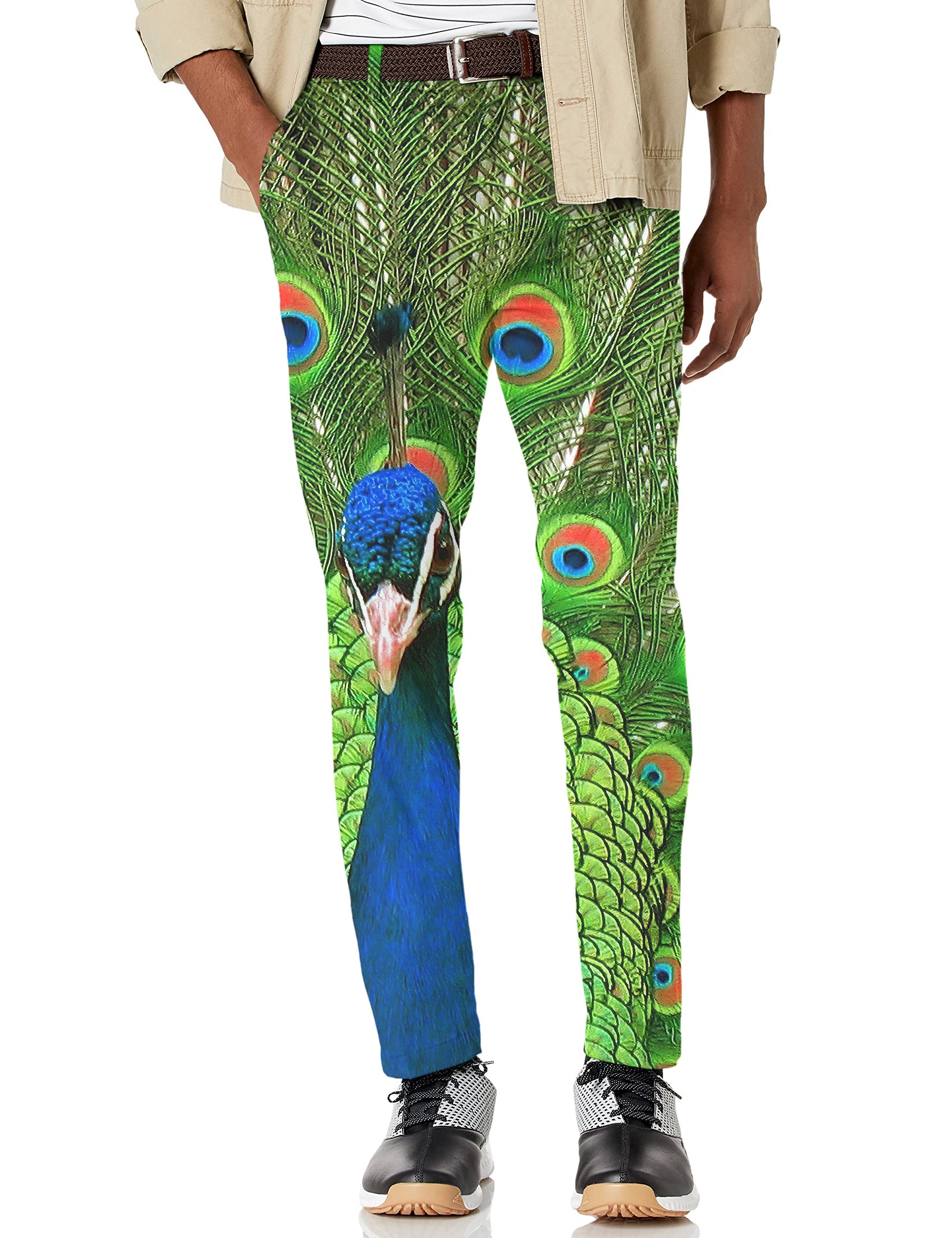 Men's peacock flaunting its tail Stretch Golf pants trousers