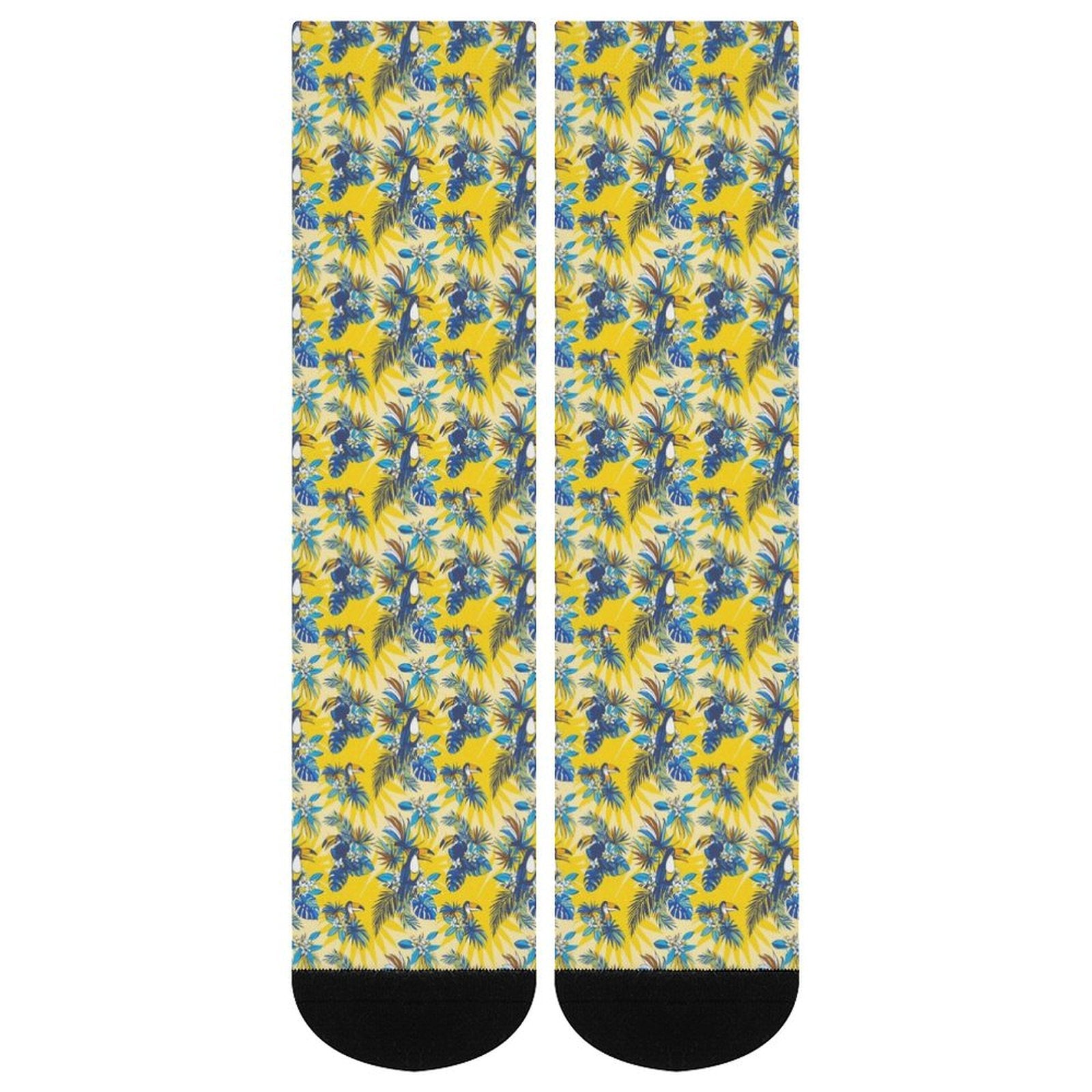 Flamingo yellow Prined socks Gifts for Men Women