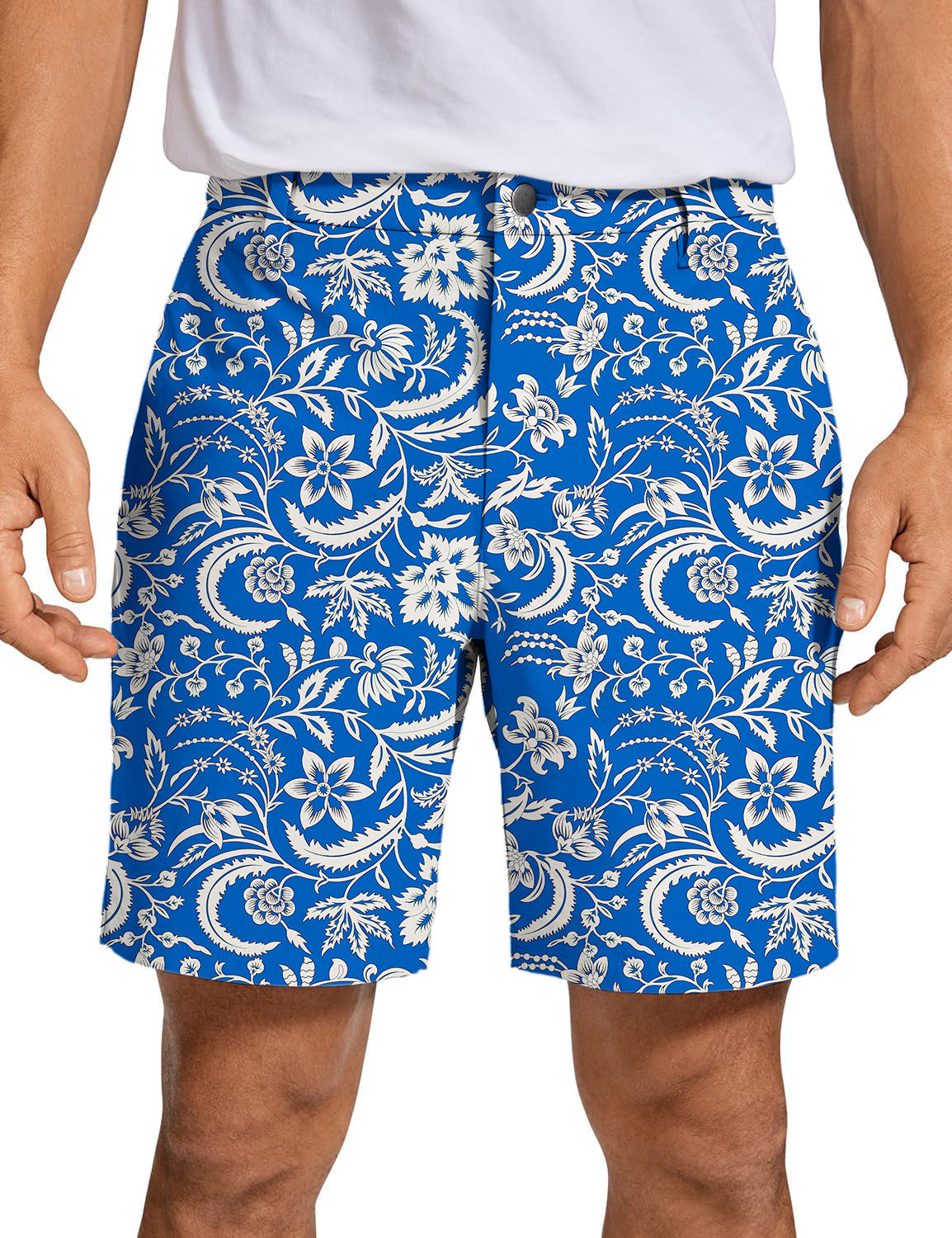 Men's Blue flowers Golf Shorts