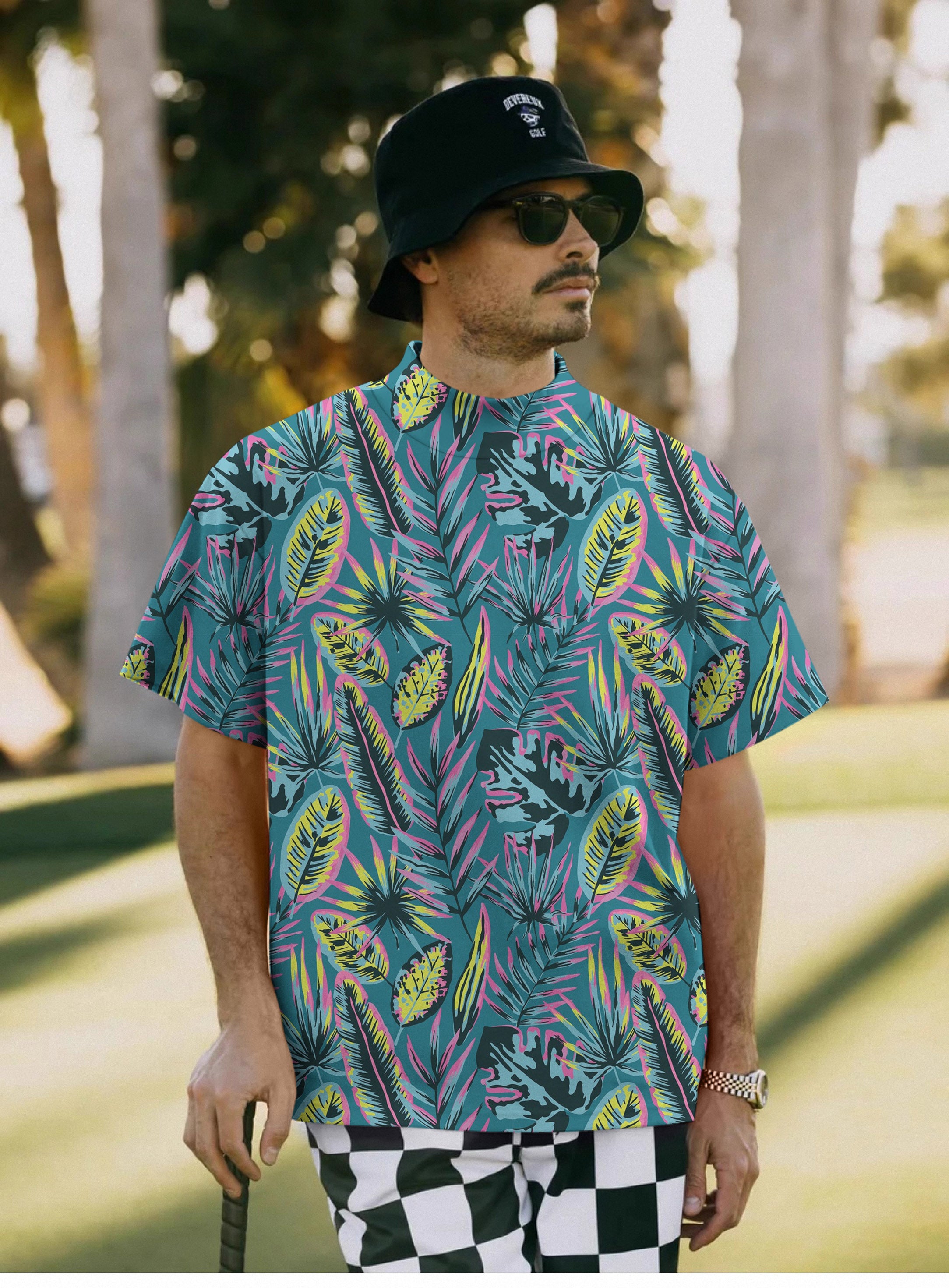 Men's Modern Tropics Pullover High neck Long/Short sleeve T-Shirt