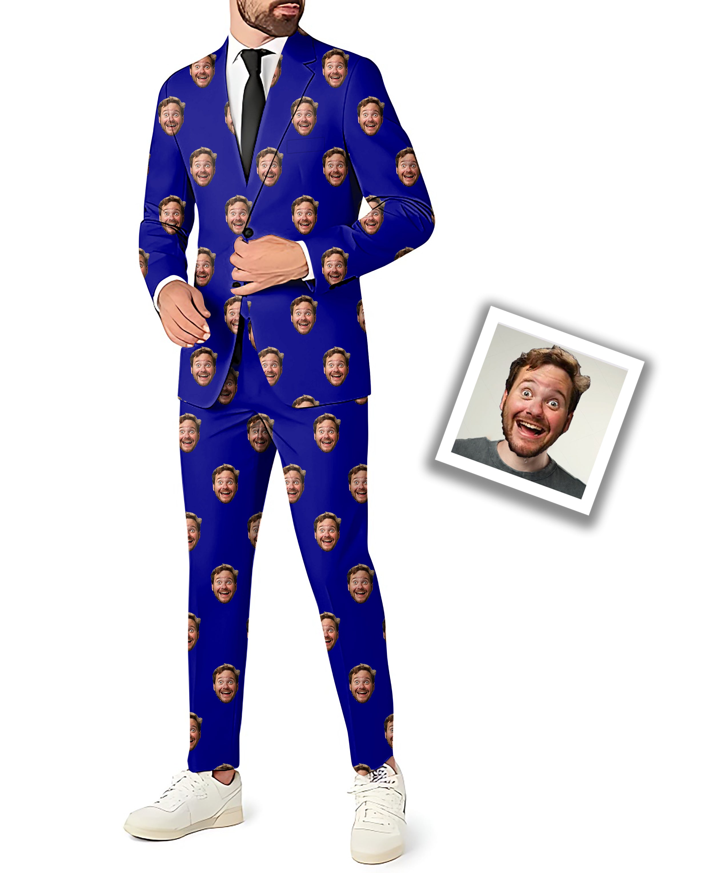 Custom Photo Funny Face Men's Party Costumes-Theme Party 2 or 3pcs Suit set-Blazer Pants & Vest