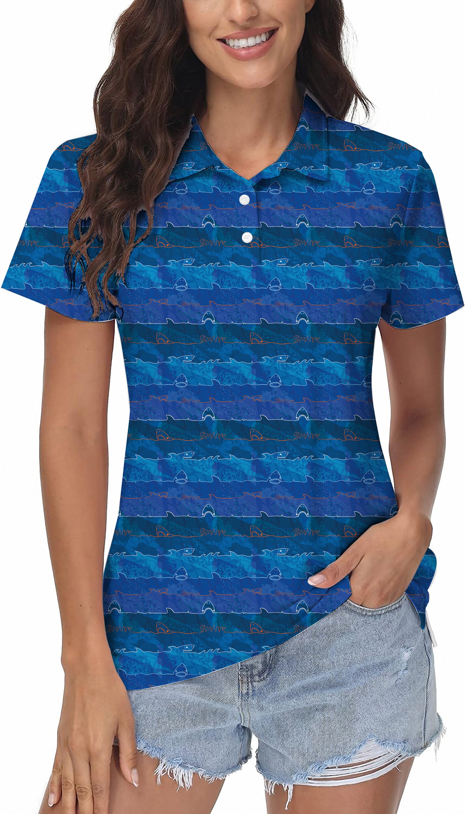 shark Women's Golf Polo
