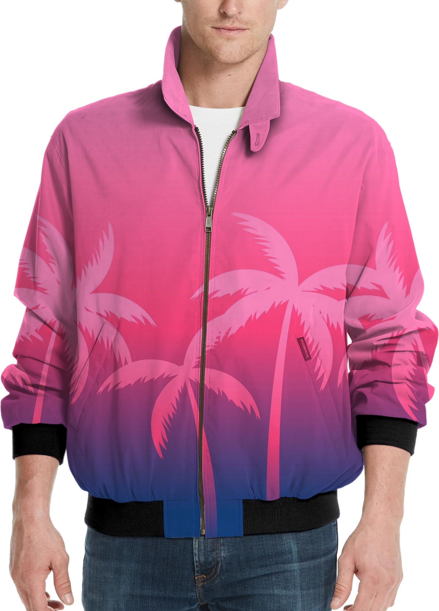 Pink Palm Paradise-Men's Golf Windbreaker Light Jacket