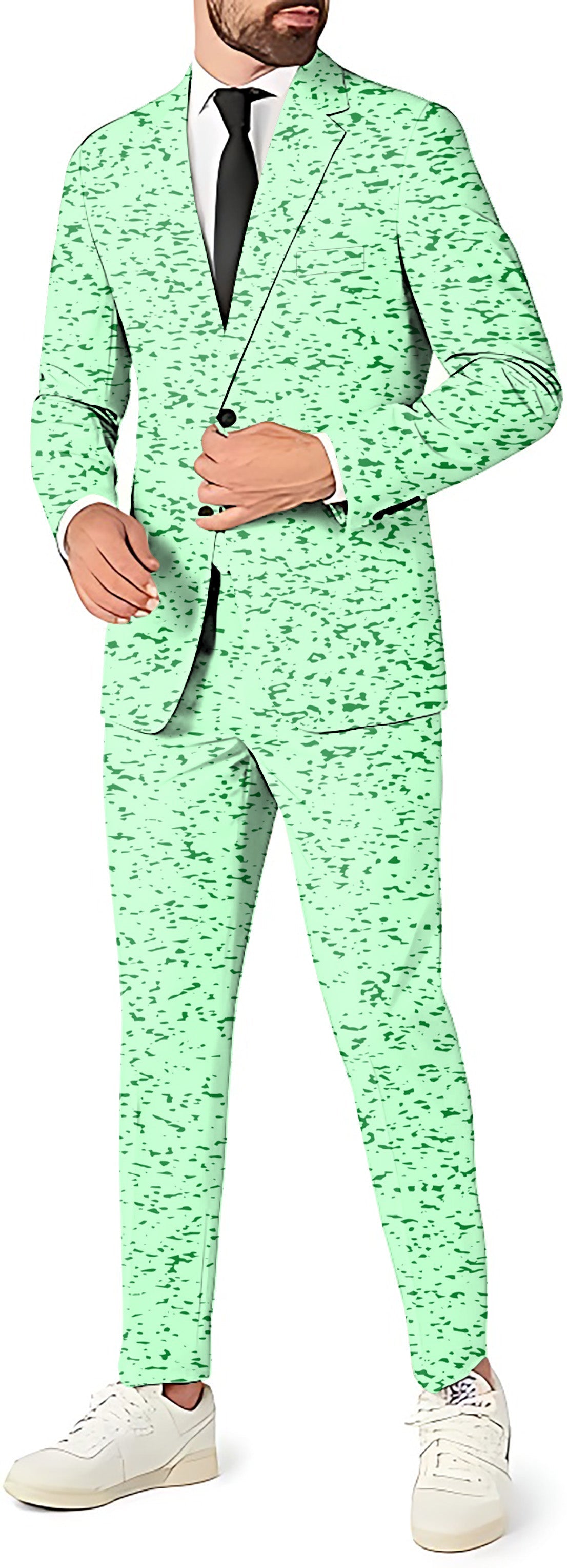 Transfusions men's party costume mint green blazer pants vest set slim fit stylish suit