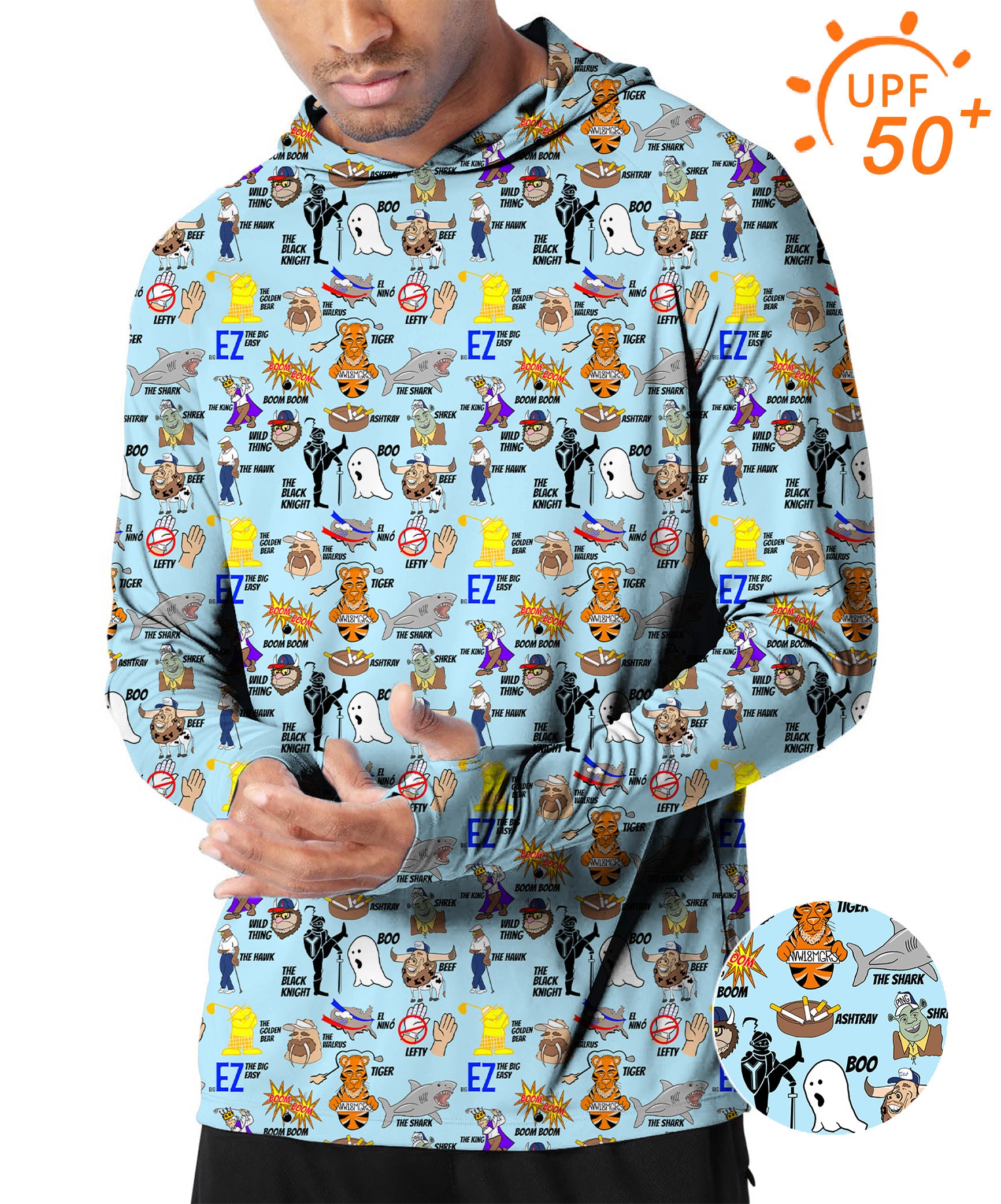 Men's Outdoor Professional Nicknames Big EZ Golf Sun Protection Loose Fit hoodies