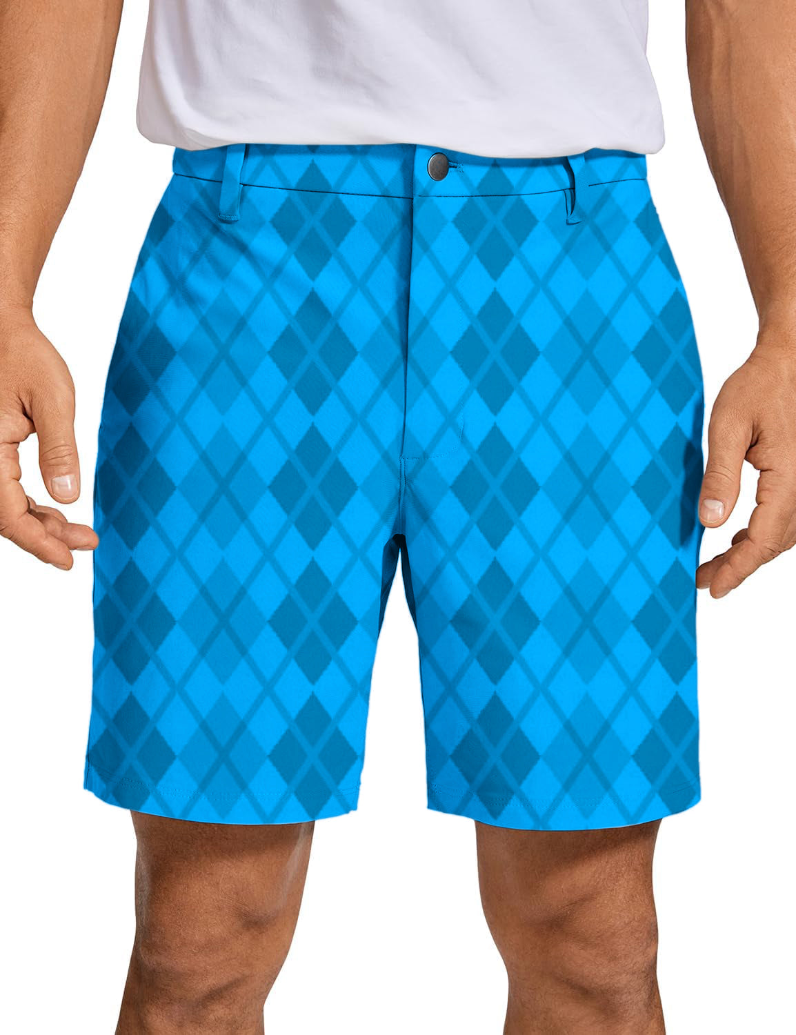 Argyle Men's Blue grid Golf Shorts