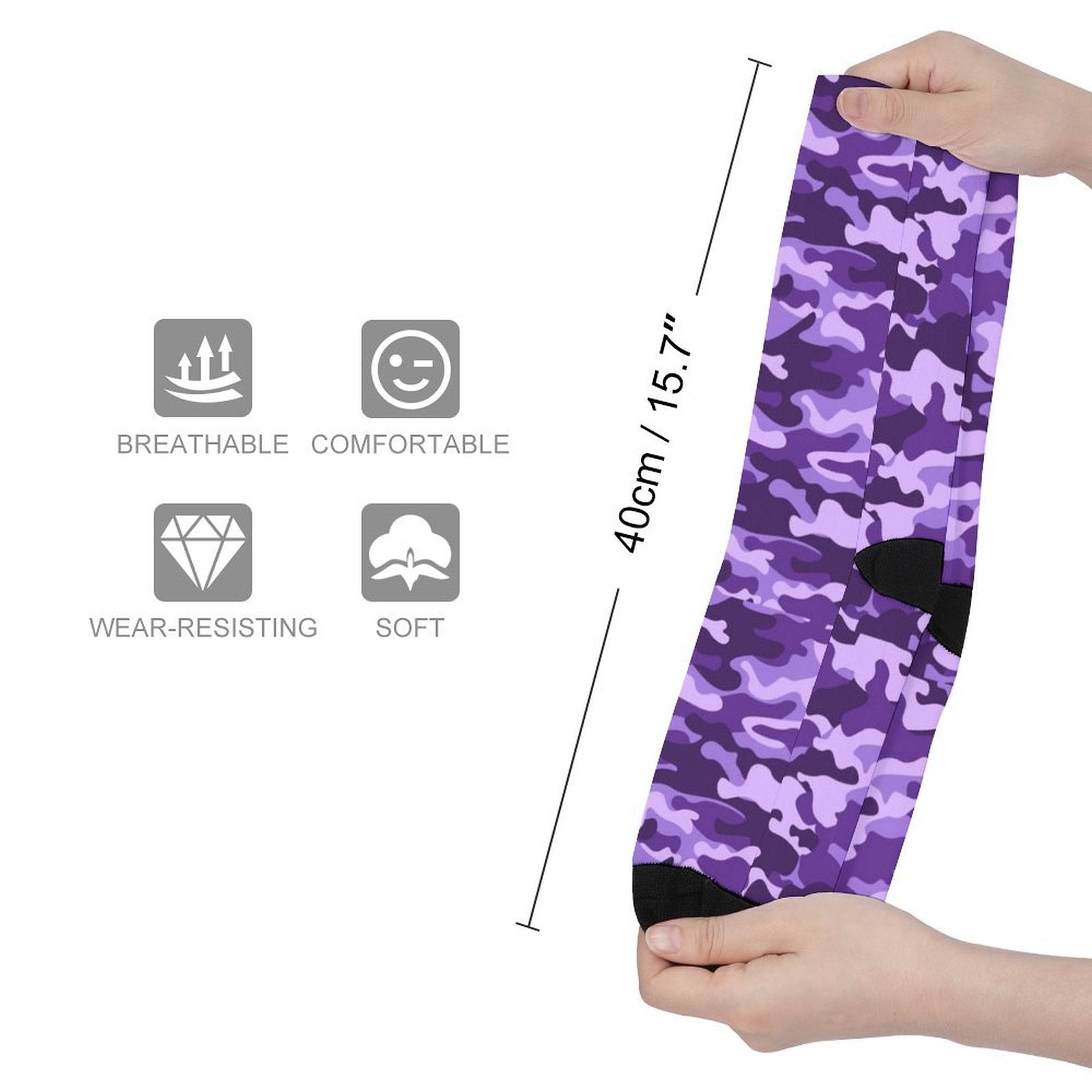 Purple Camo Prined socks Gifts for Men Women