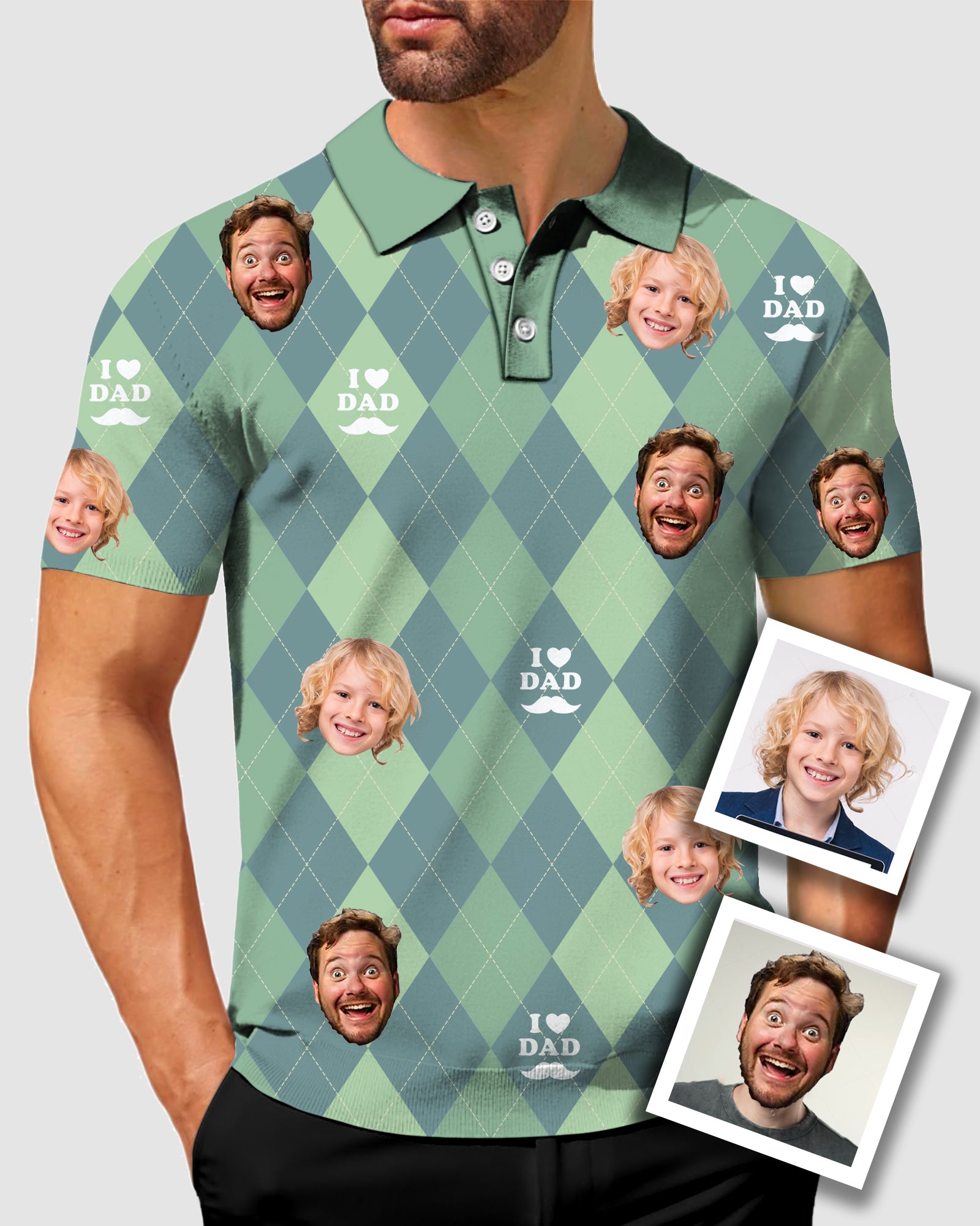 Men's To My Dad Custom Face Men's Golf Polo Father's Day Gift Polo