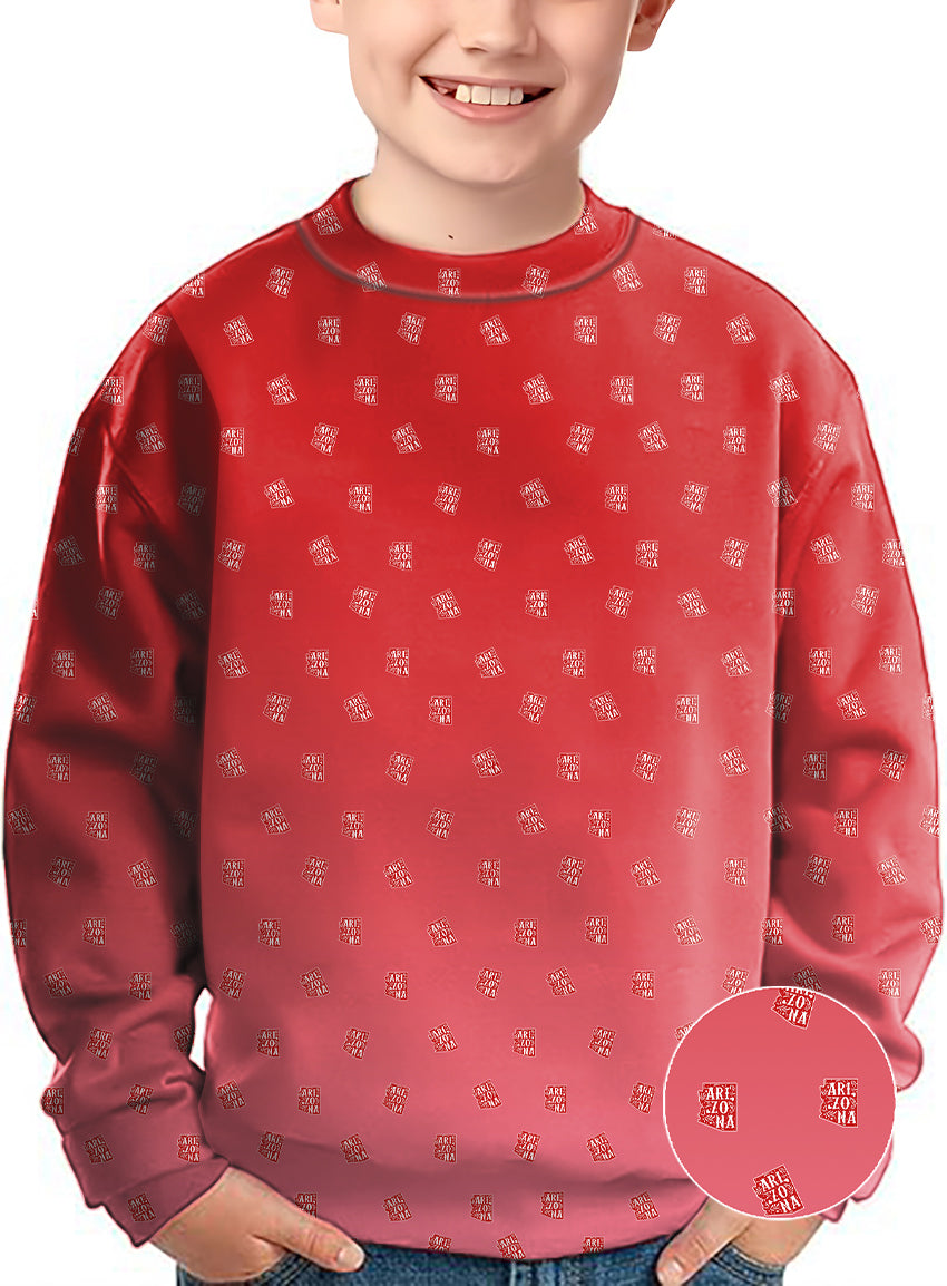 Red Arizona Crewneck Pullover Kids Ugly Sweater