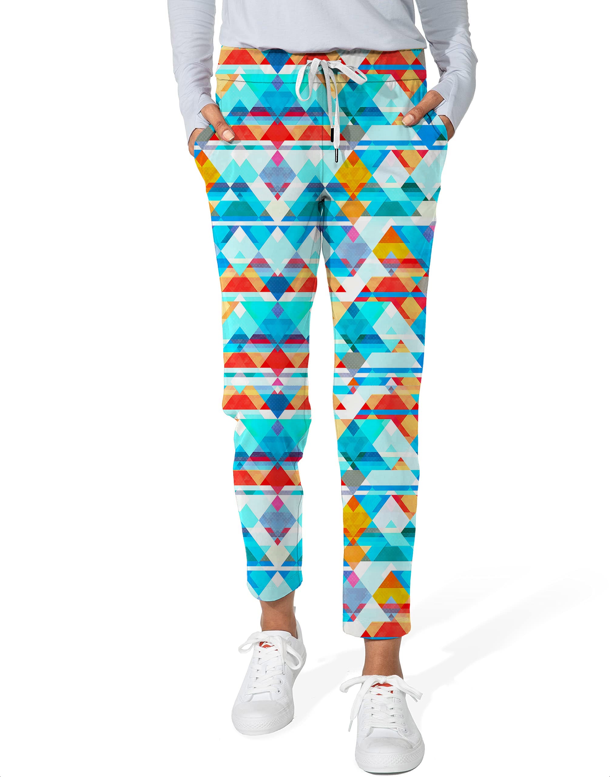 Geometric lattice-Women's 7/8 Stretch Ankle Golf Pants