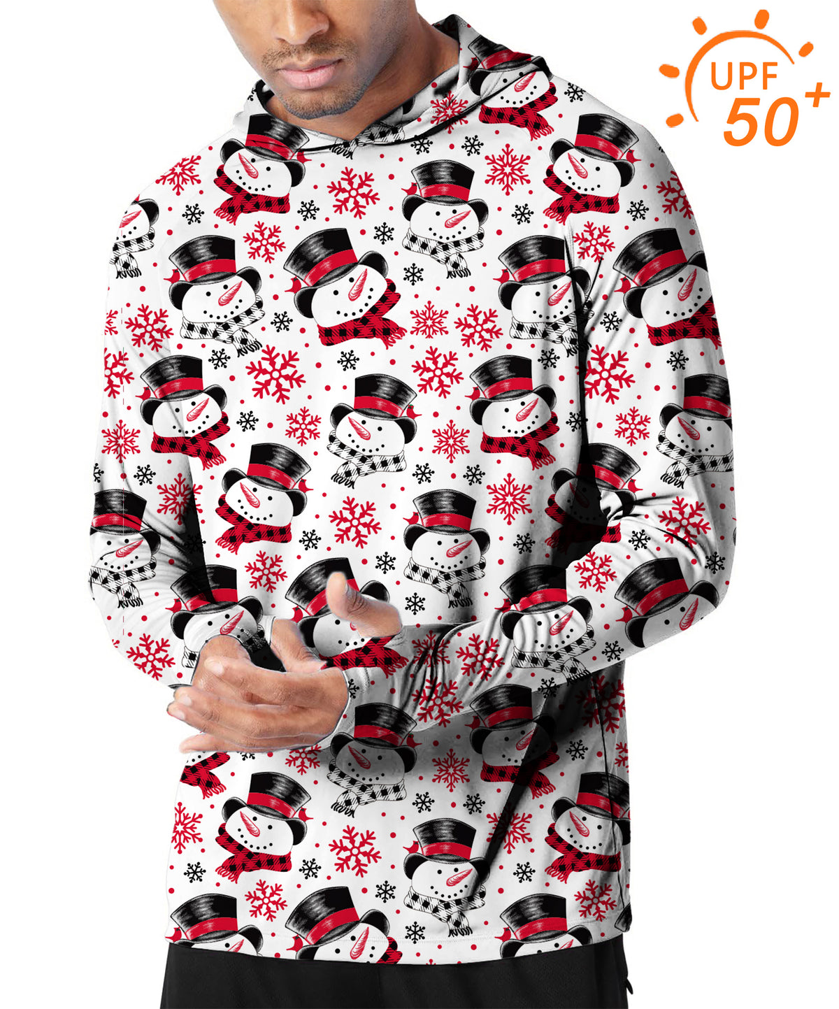 Men's Outdoor Christmas Snowman Golf Sun Protection Loose Fit hoodies