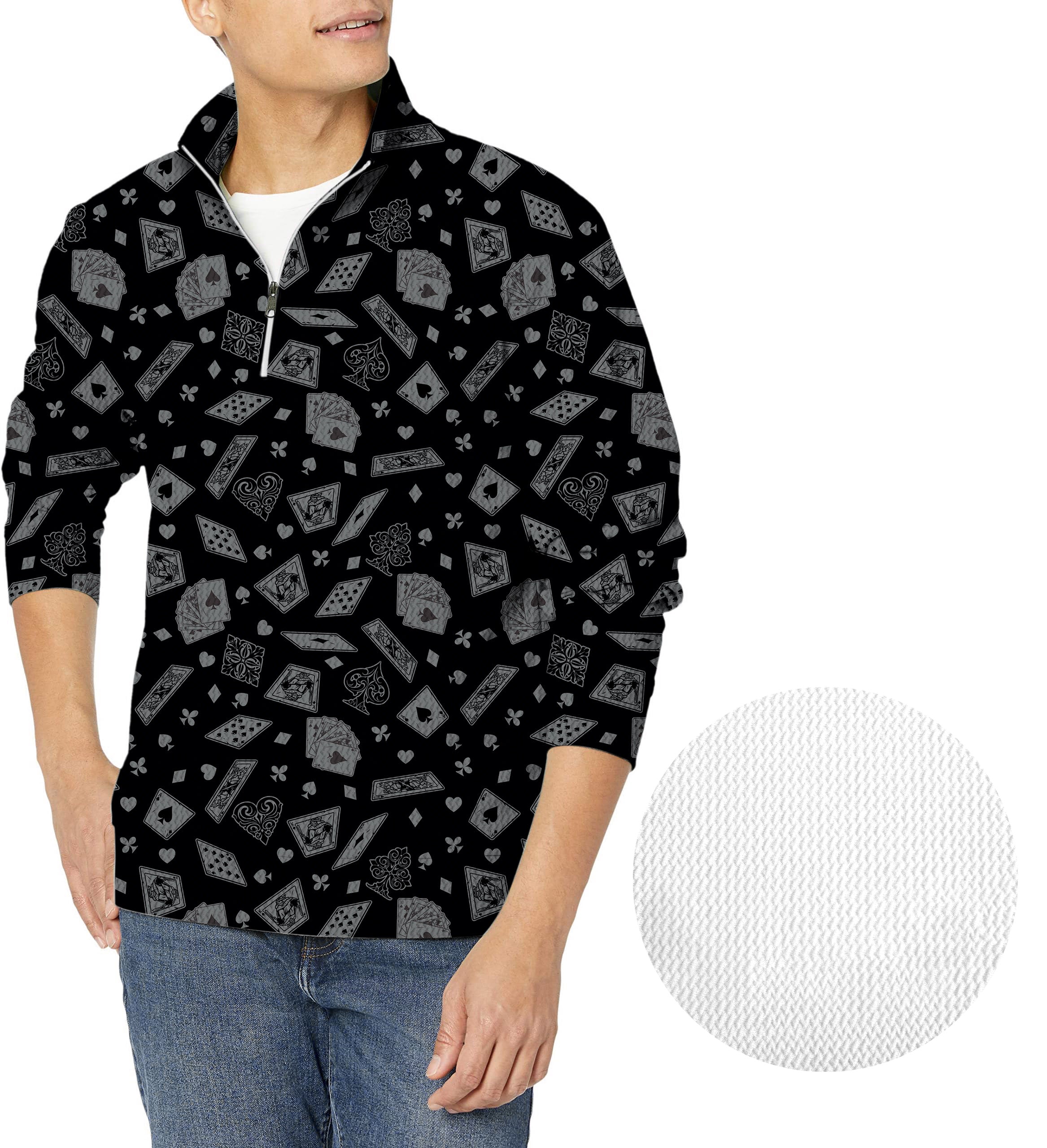 poker-Men's Golf Waffle Zipper Pullover