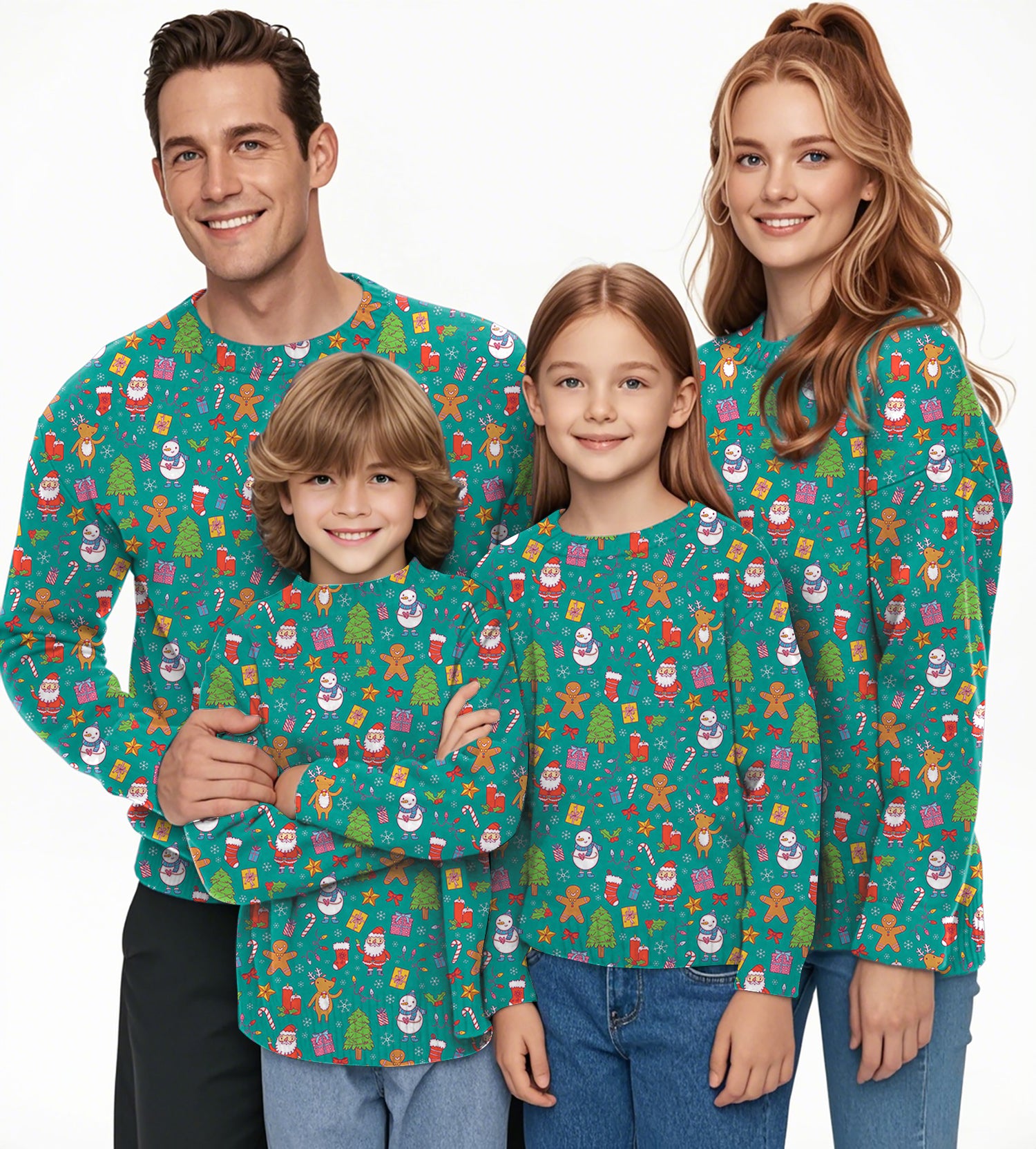 Merry Christmas Crewneck Pullover Ugly Sweater Men Women boy girl family