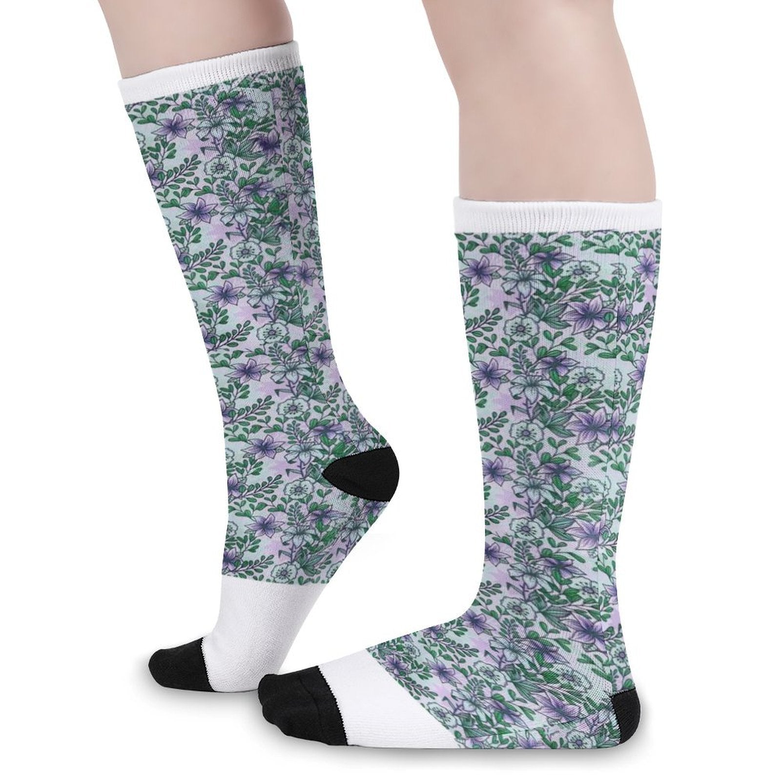 Purple flowers Prined socks Gifts for Men Women