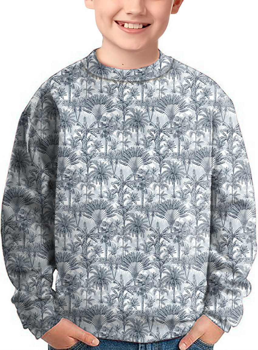 Twilight Palms Crewneck Pullover Kids Ugly Sweater