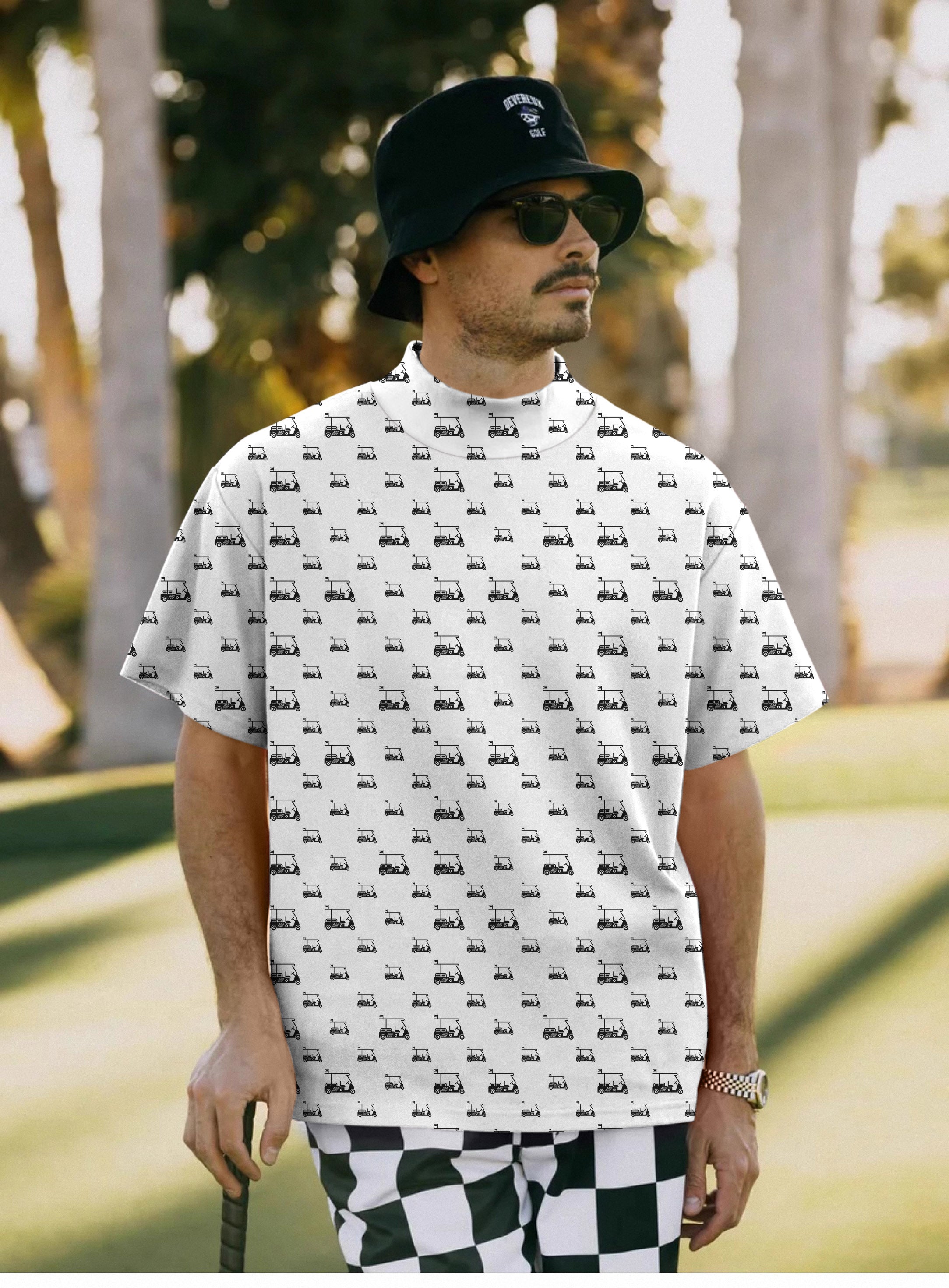Men's Golf Cart Pullover High neck Long/Short sleeve T-Shirt