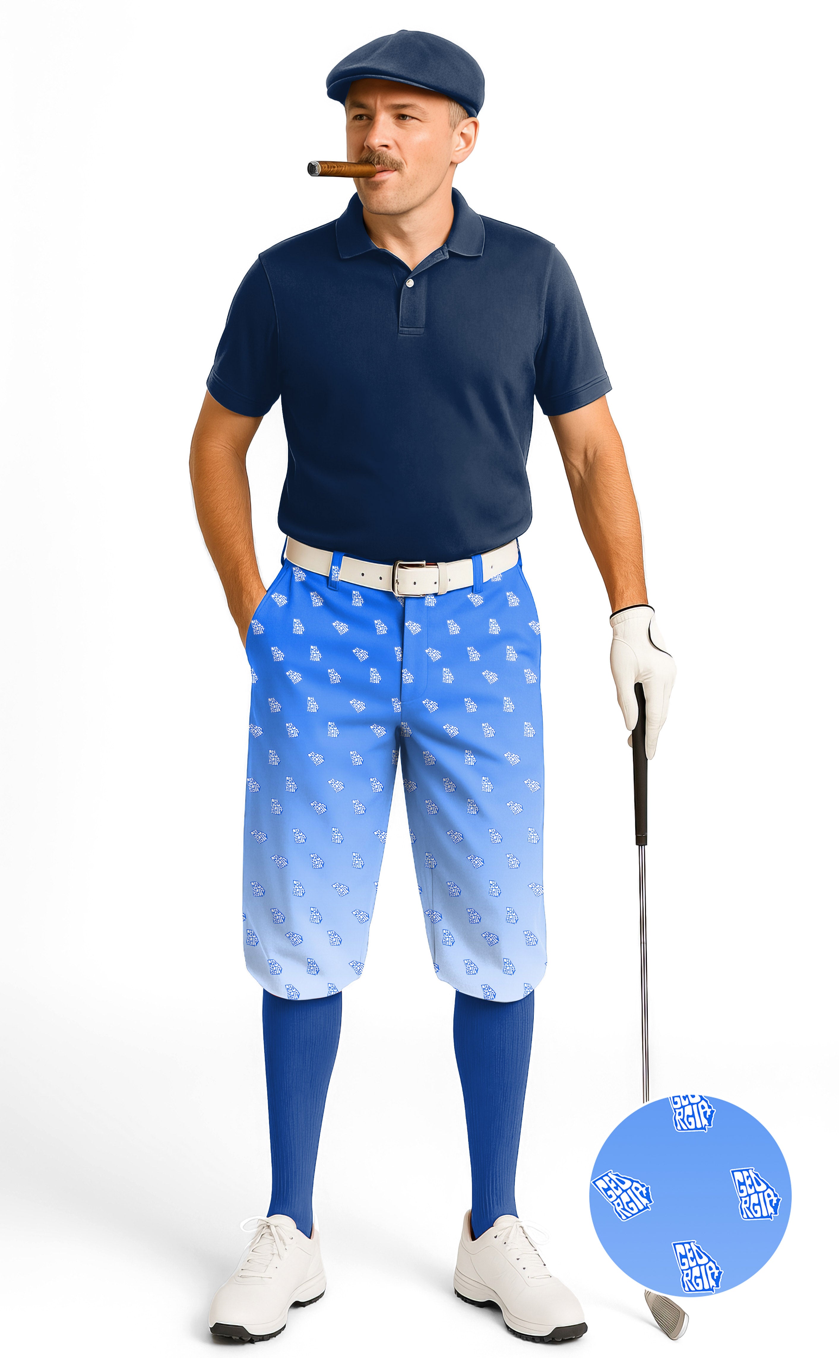 Blue Georgia Men's Golf Knickers Pants