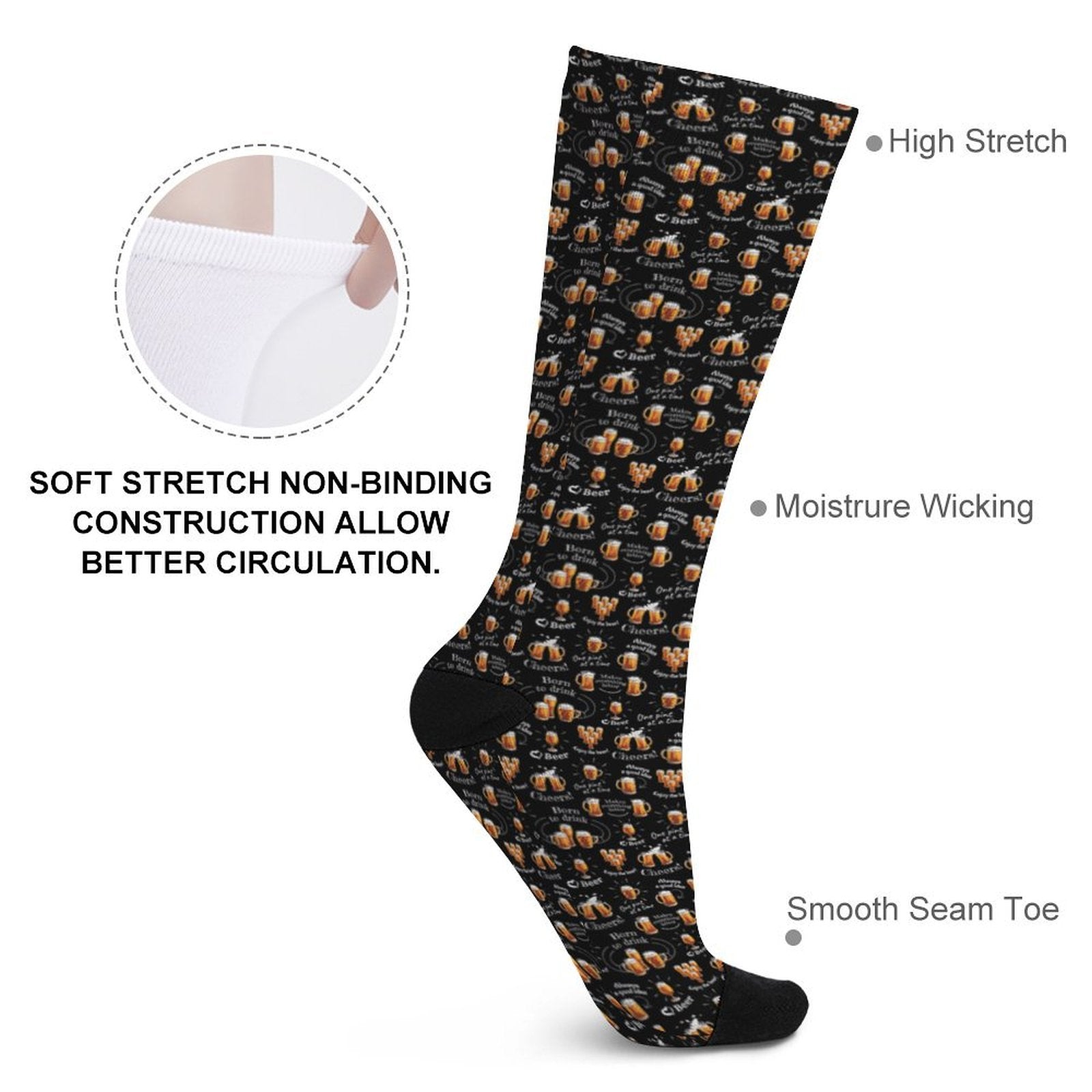 cheer beer Prined socks Gifts for Men Women