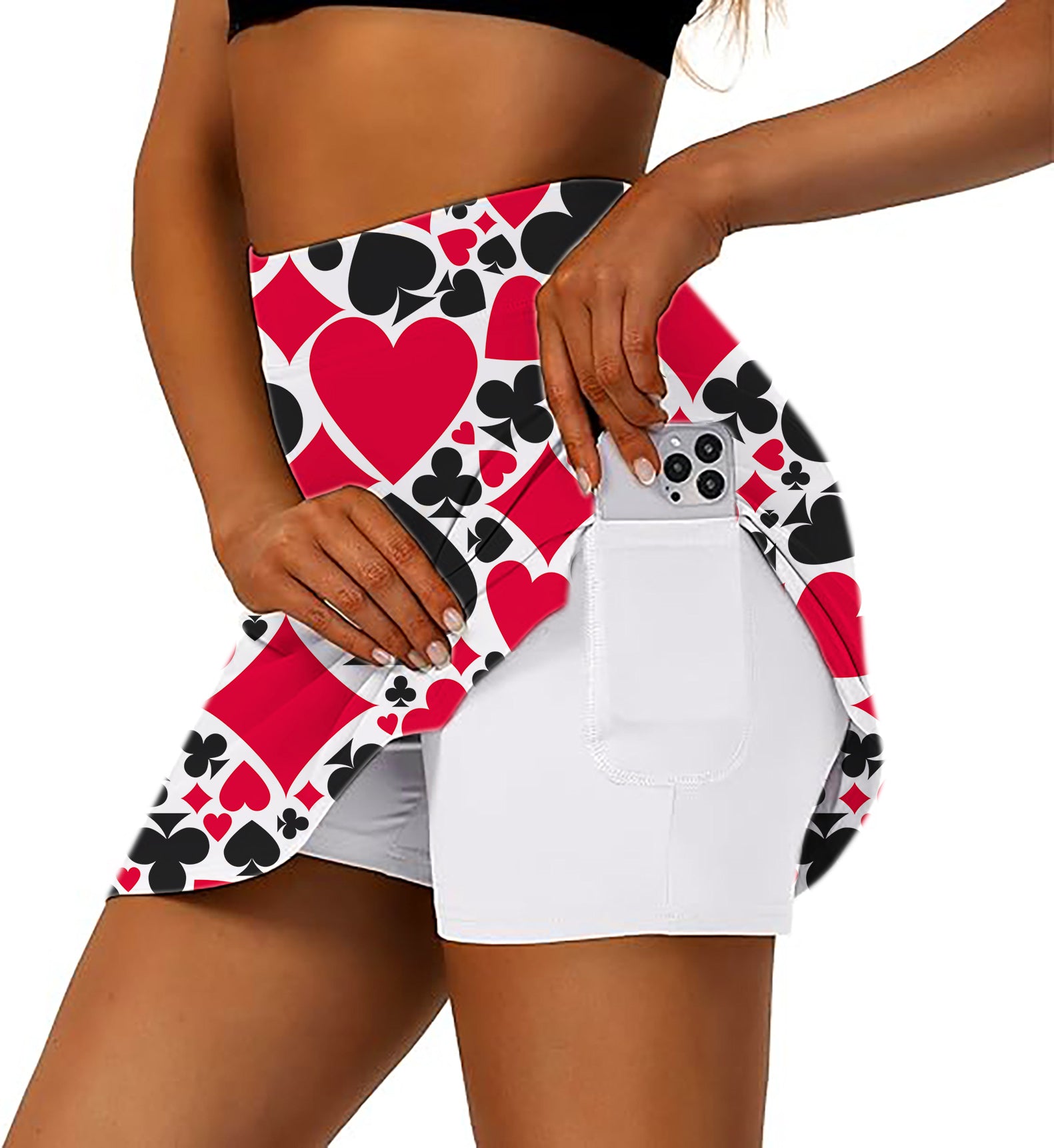 Women's Poker Golf Skirts Inner Shorts Pocket US In Stock