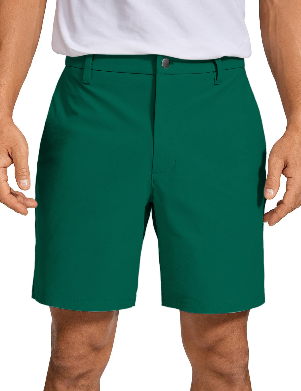 Men Green Golf Shorts - Premium Performance Fabric Men Green Golf Shorts - Premium Performance Fabric