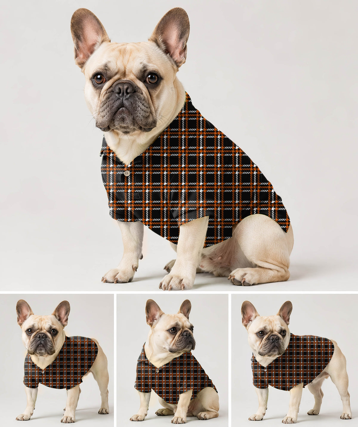 Dog's Halloween black yellow white grid Golf Polo