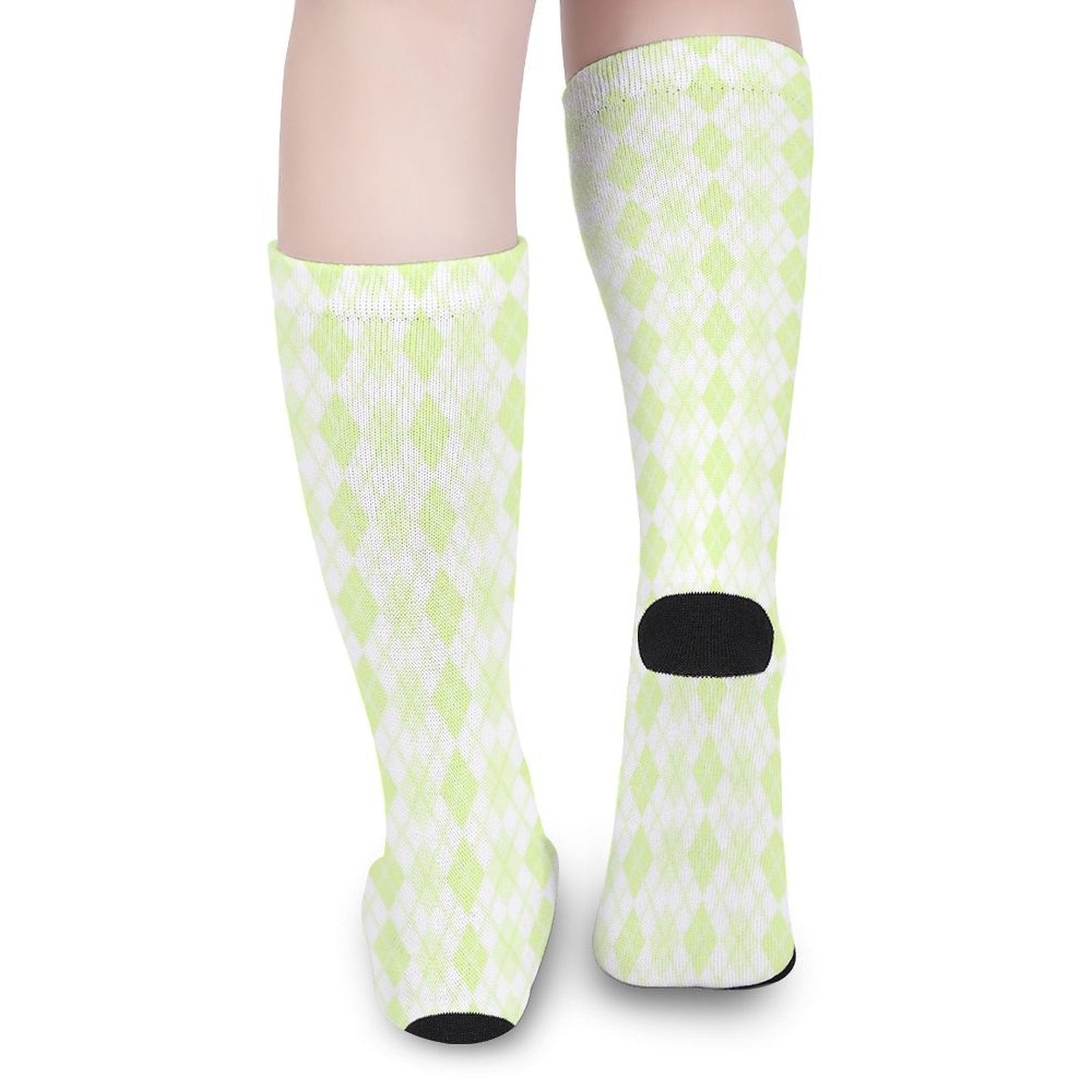 green grid Prined socks Gifts for Men Women