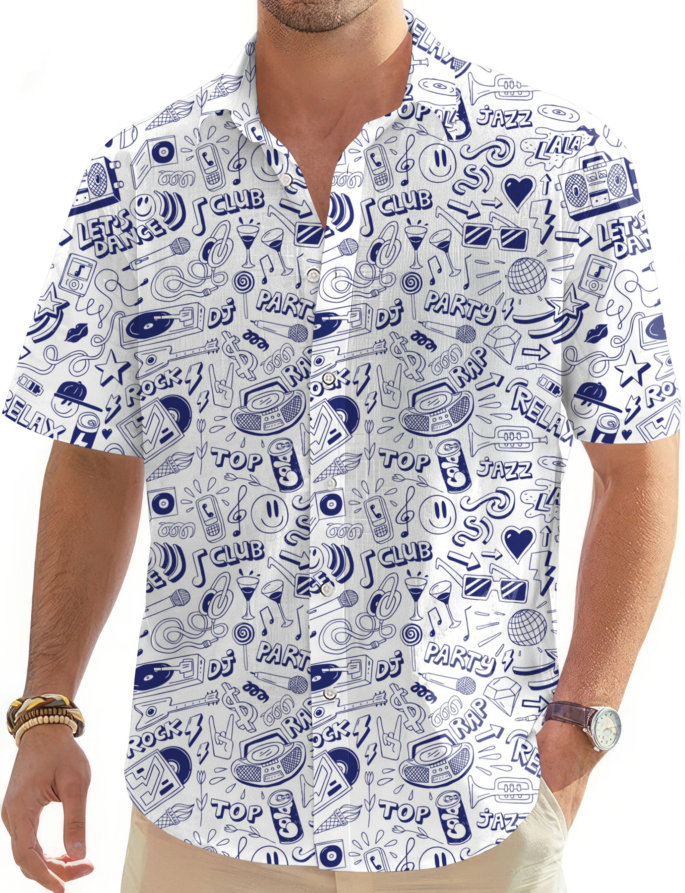Fore Play-Men's Golf Hawaiian Shirts Button Down Shirt