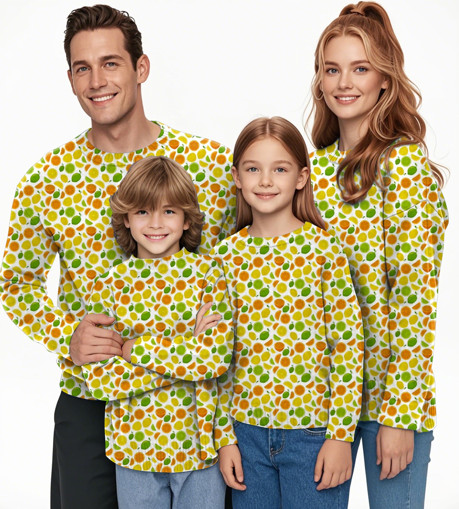 Summer Lemon Crewneck Pullover Ugly Sweater Men Women boy girl family