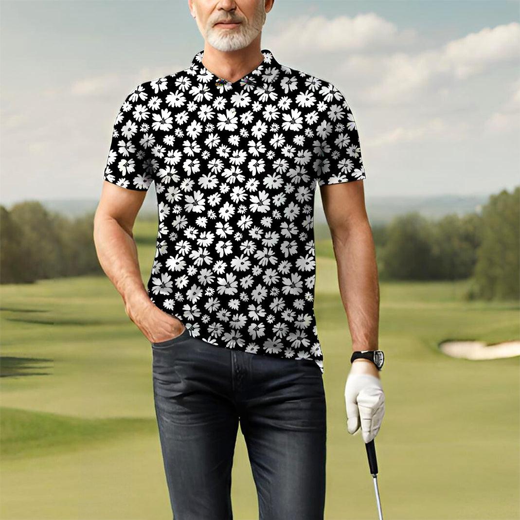 Men's Zebra Daisy golf polo