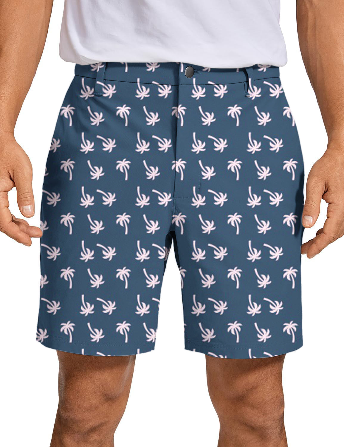 Men Beachin' Pink Palms Golf Shorts
