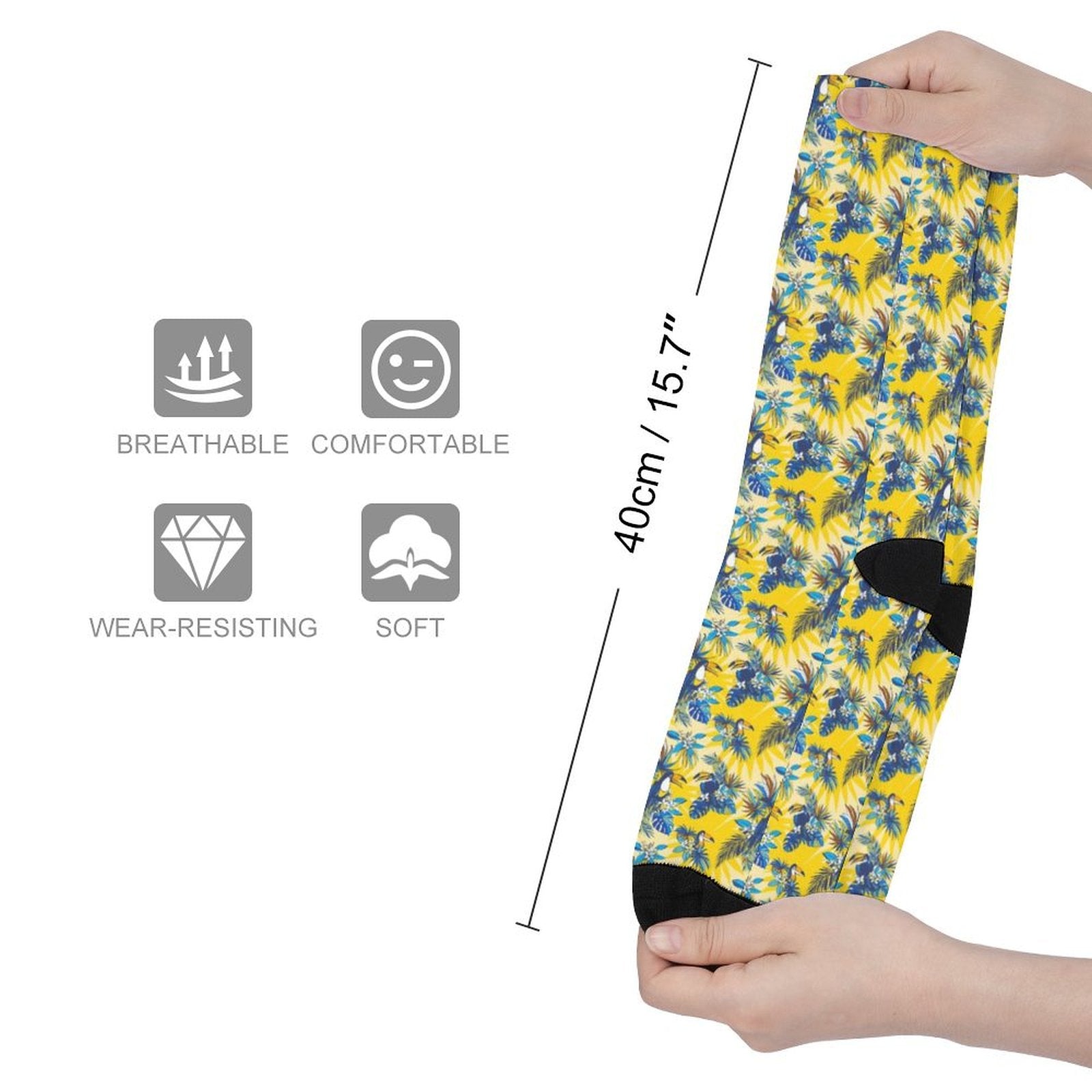 Flamingo yellow Prined socks Gifts for Men Women