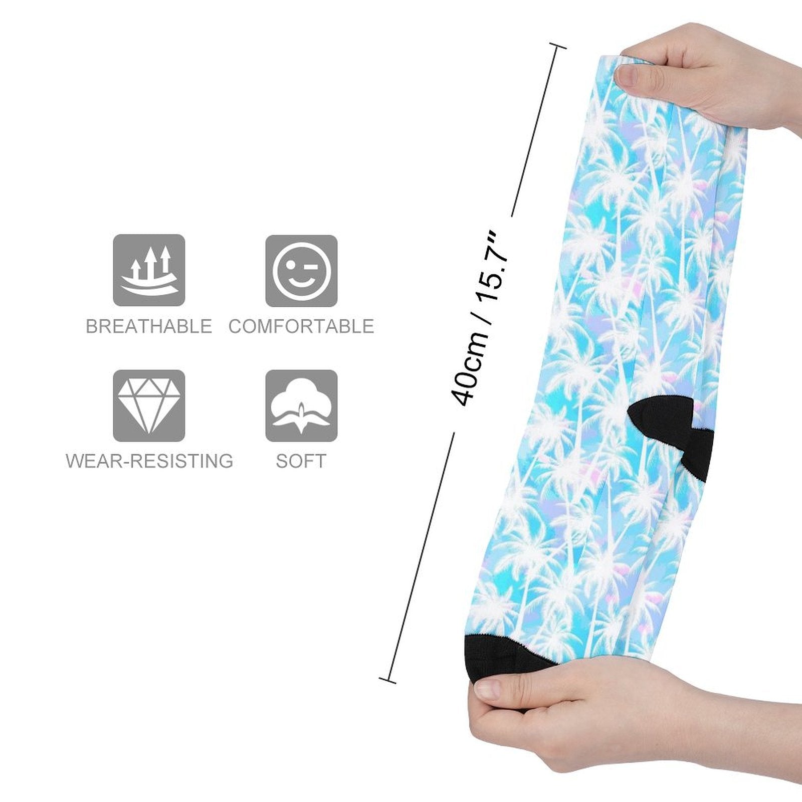 Jungle Palm tree Prined socks Gifts for Men Women