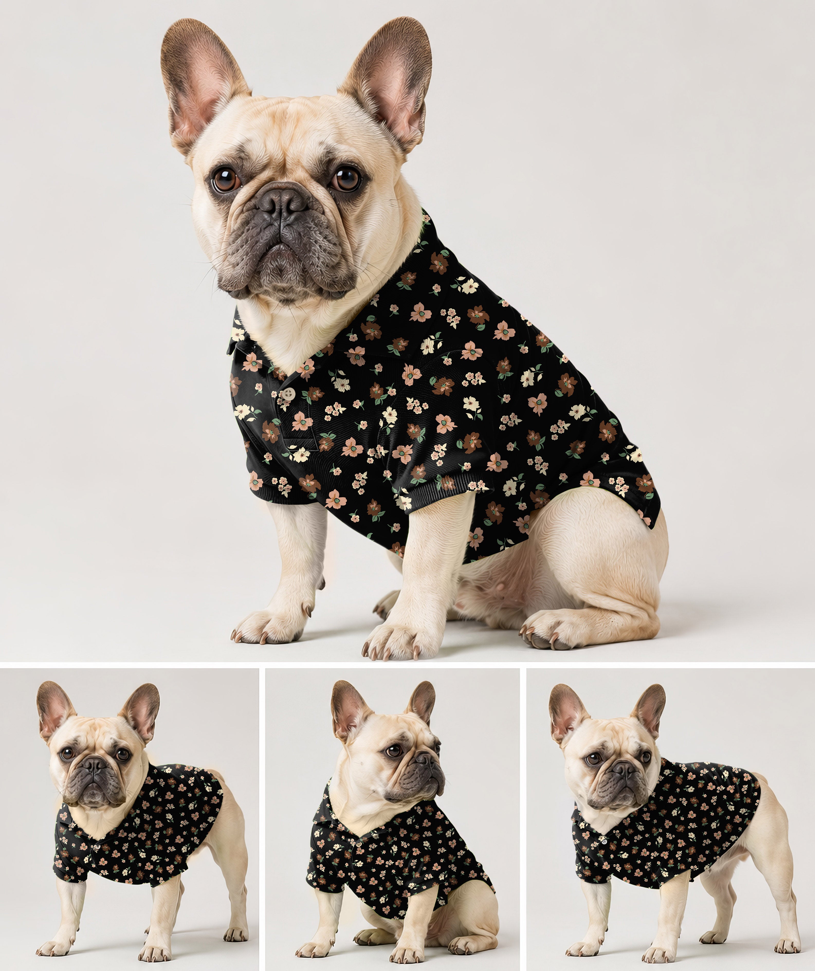 Dog's black flower Golf Polo
