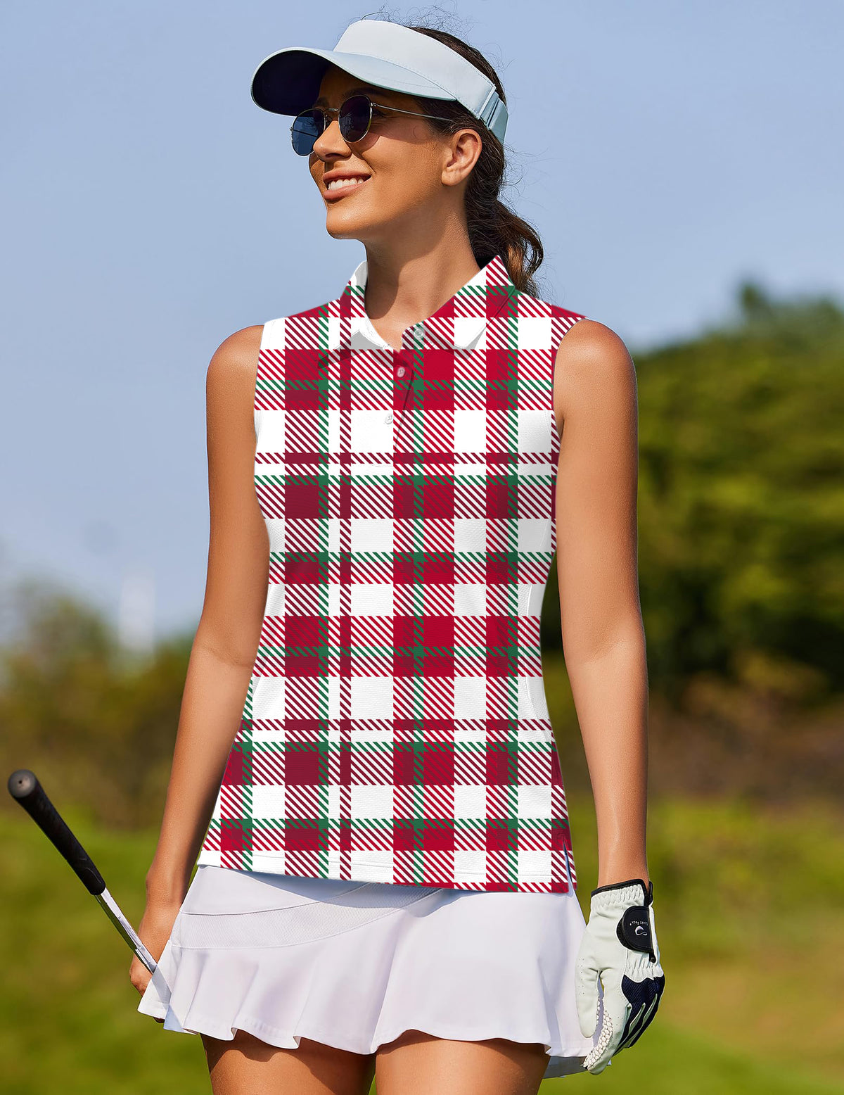 Christmas stripes Women's golf Sleeveless shirt
