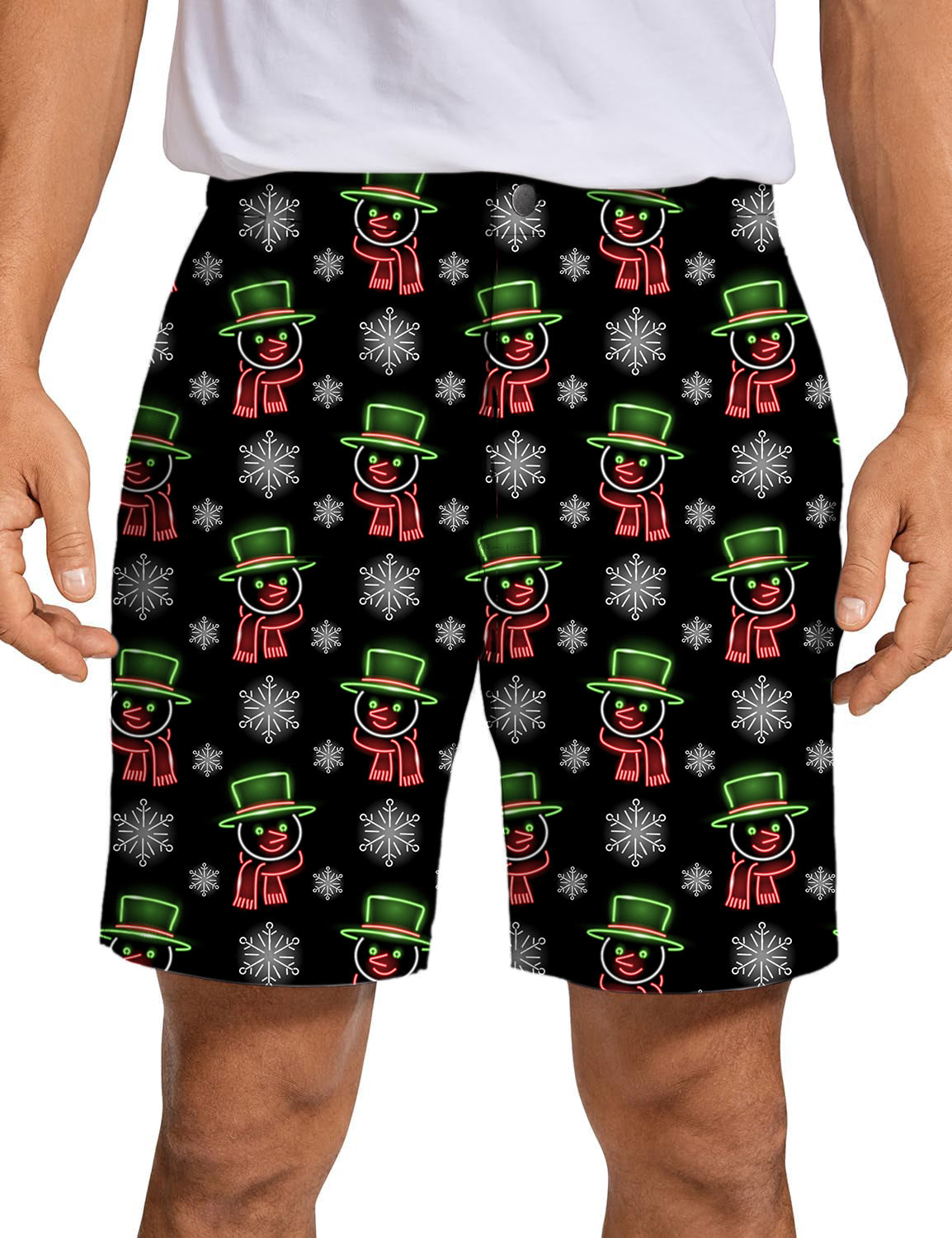 Men's Neon Snowman Golf Shorts