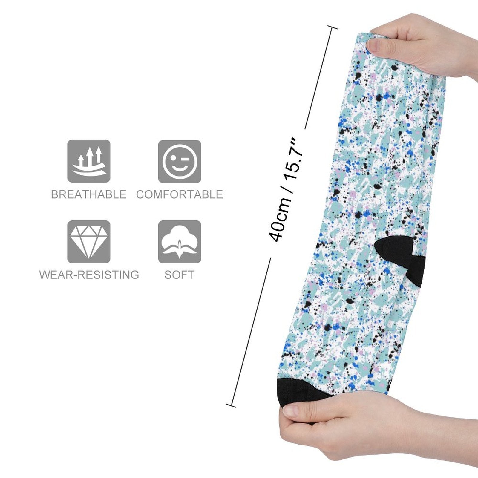 Paint Splatter Prined socks Gifts for Men Women