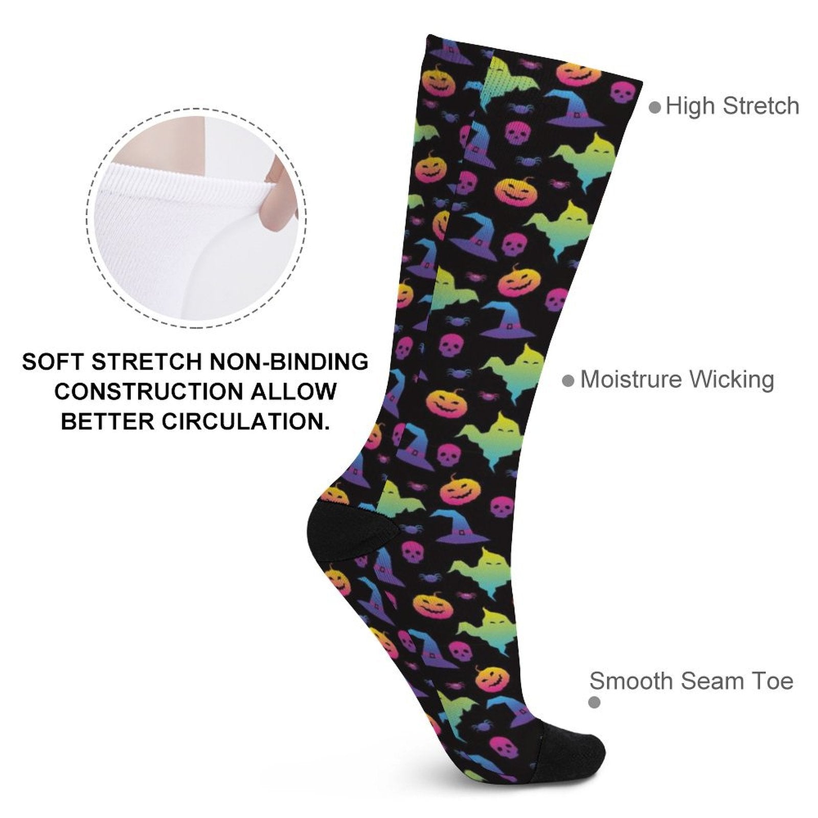 Neon Halloween Prined socks Gifts for Men Women