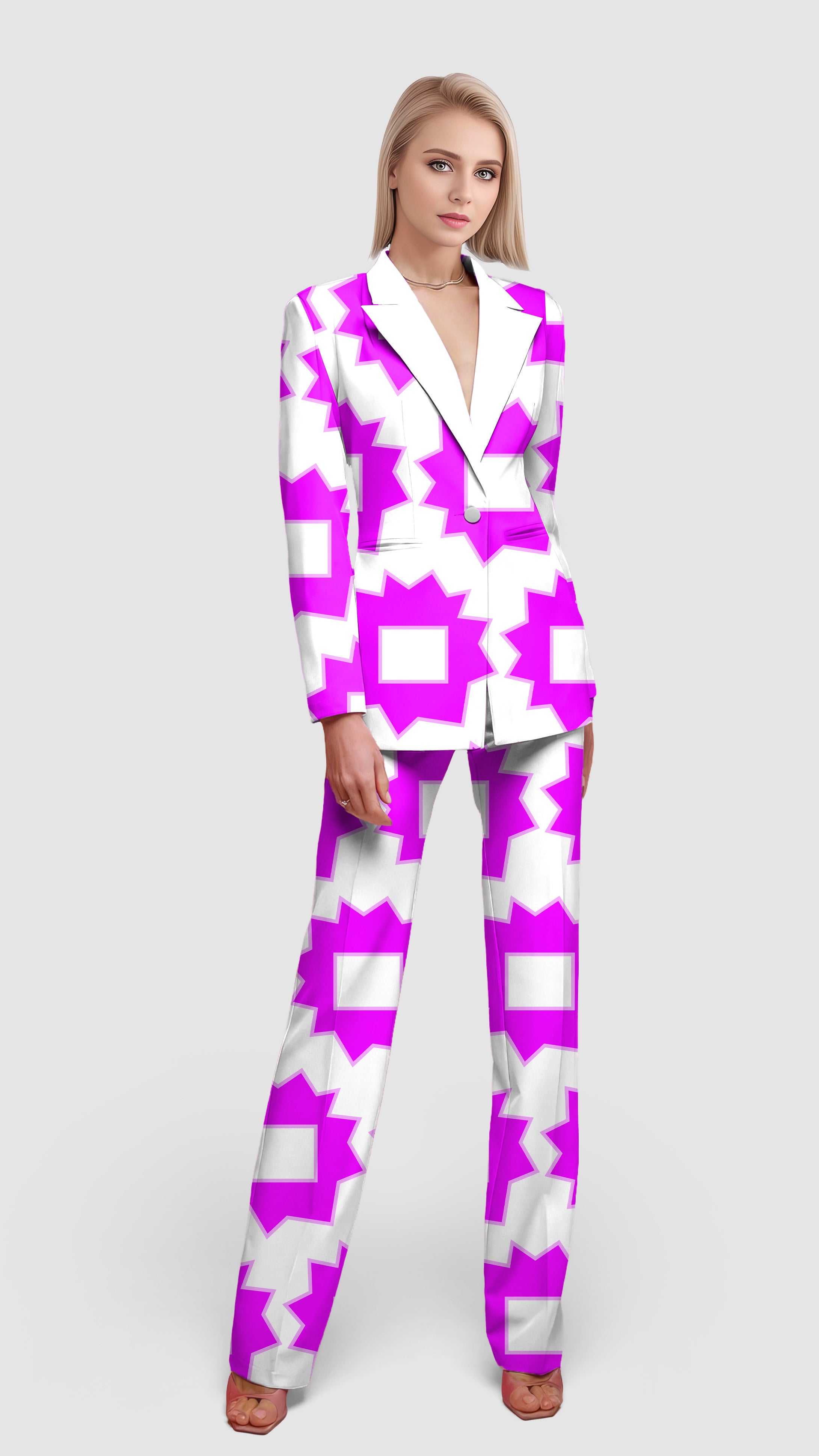 Explosion Geometry Limited Edition Women's Blazer Casual Work Office Blazer Suit set
