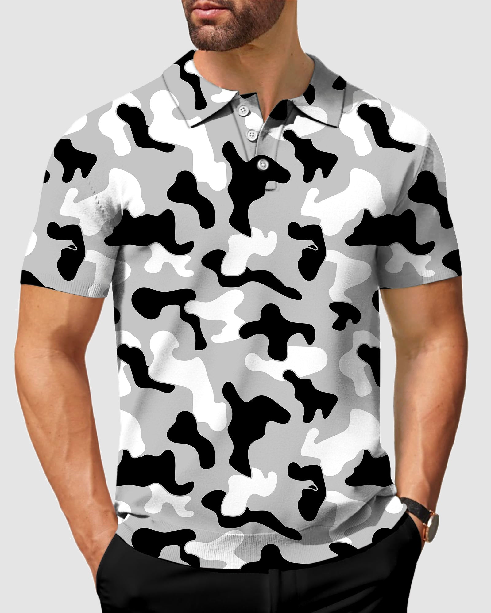 Men's Grey camouflage Golf Polo limited edition