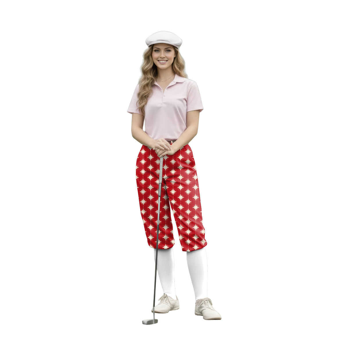 Personalize And Add To Cart Men's Christmas Star Polo Womens Golf Knickers Pants