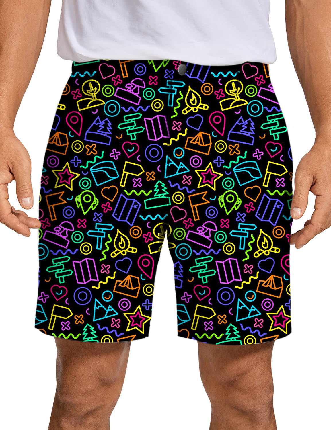 Men's Neon sign coordinatesd Golf Shorts