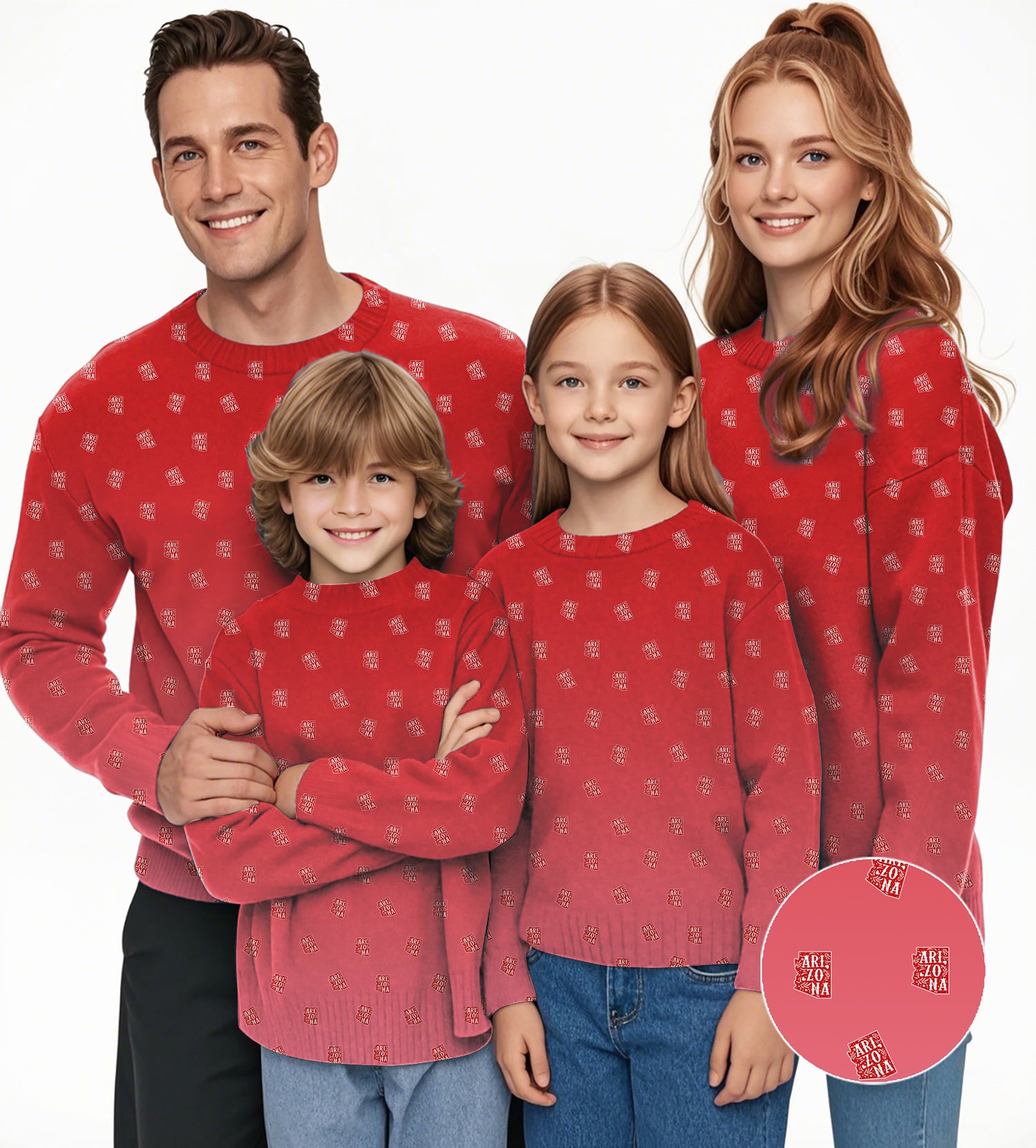 Red Arizona Crewneck Pullover Ugly Sweater Men Women boy girl family