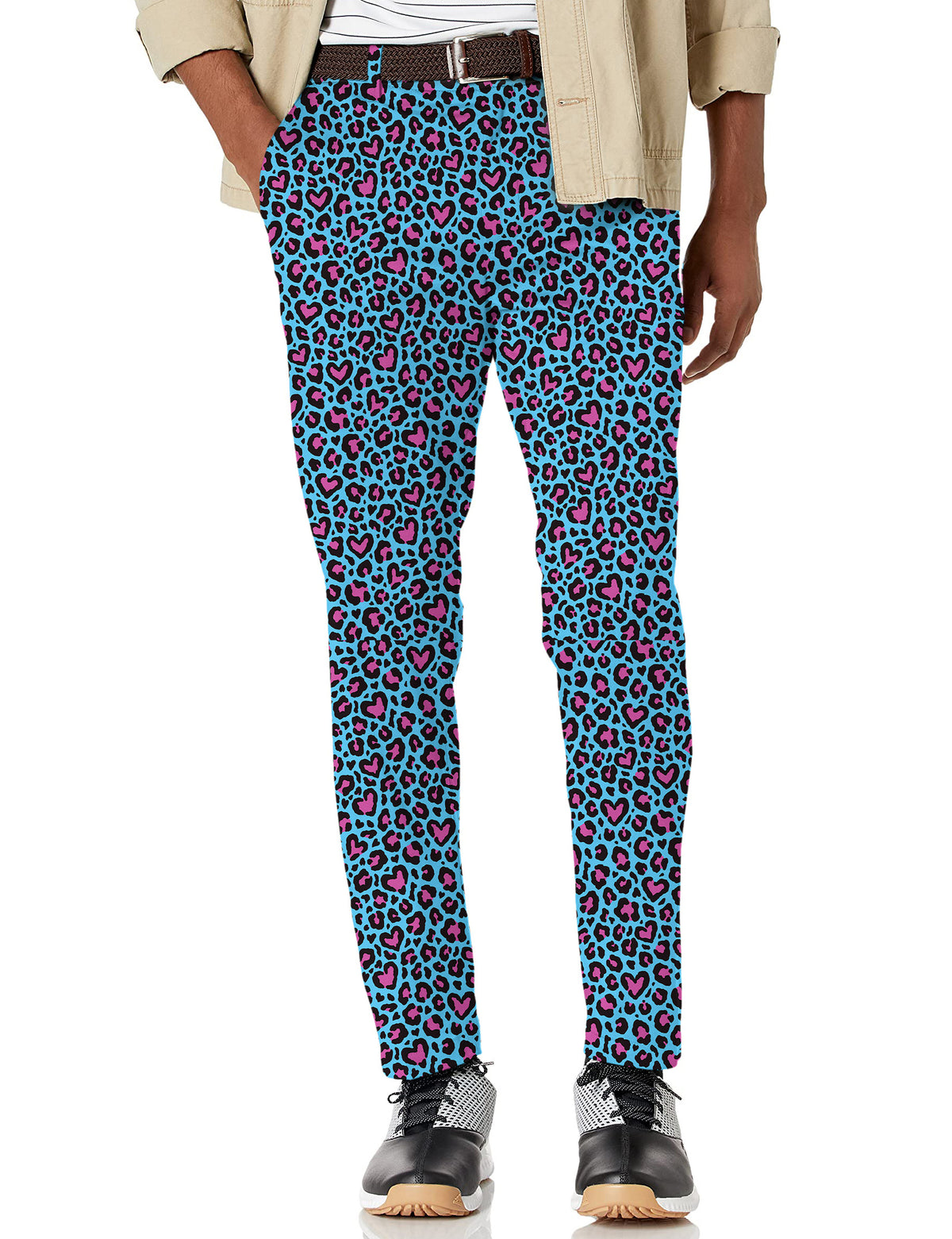 Men's Pink leopard print Stretch Golf Pants