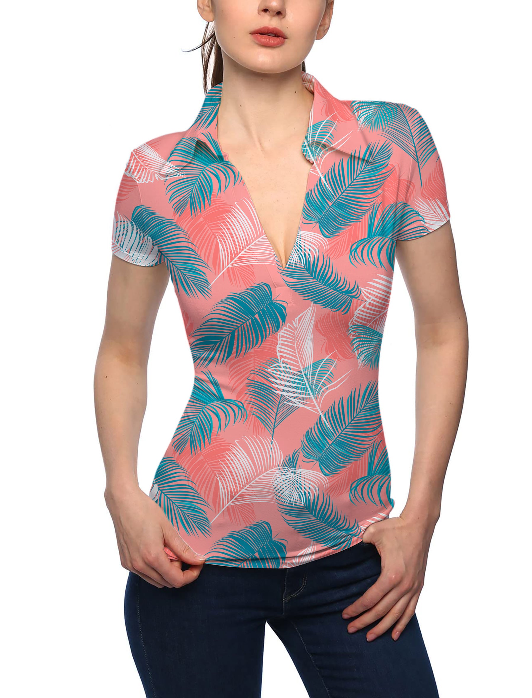 Women's Palm Bay V Neck Golf Polo