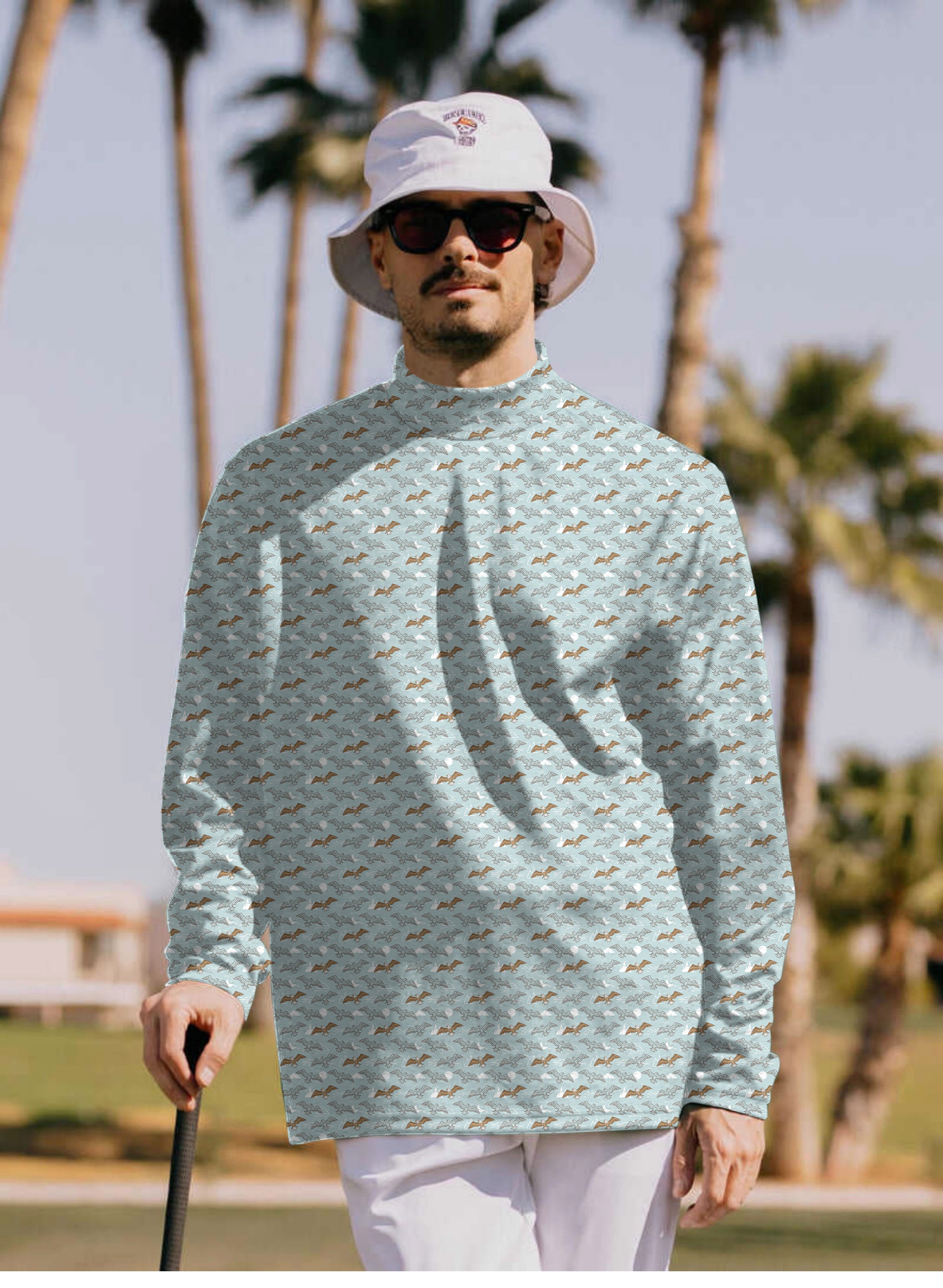 Men's American Bald Eagle Pullover High neck Long/Short sleeve T-Shirt