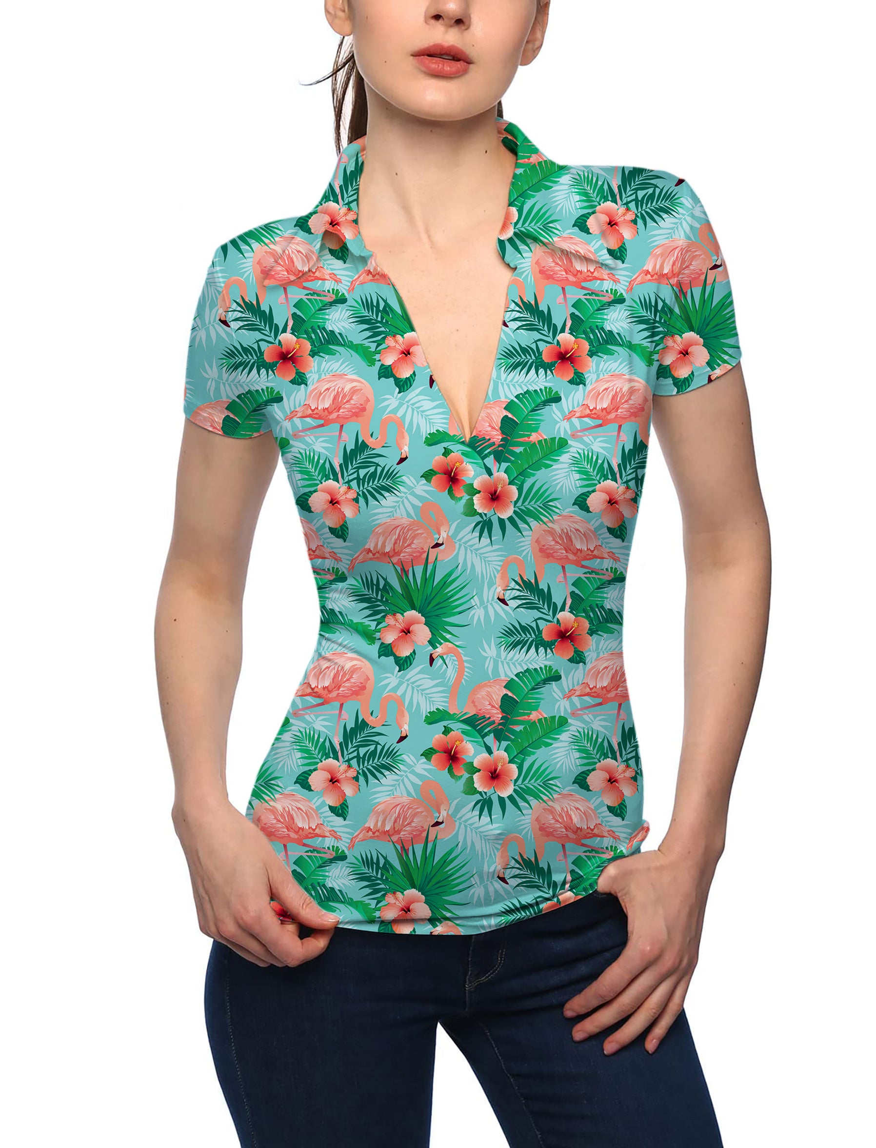 Women's Pau Hana V Neck Golf Polo