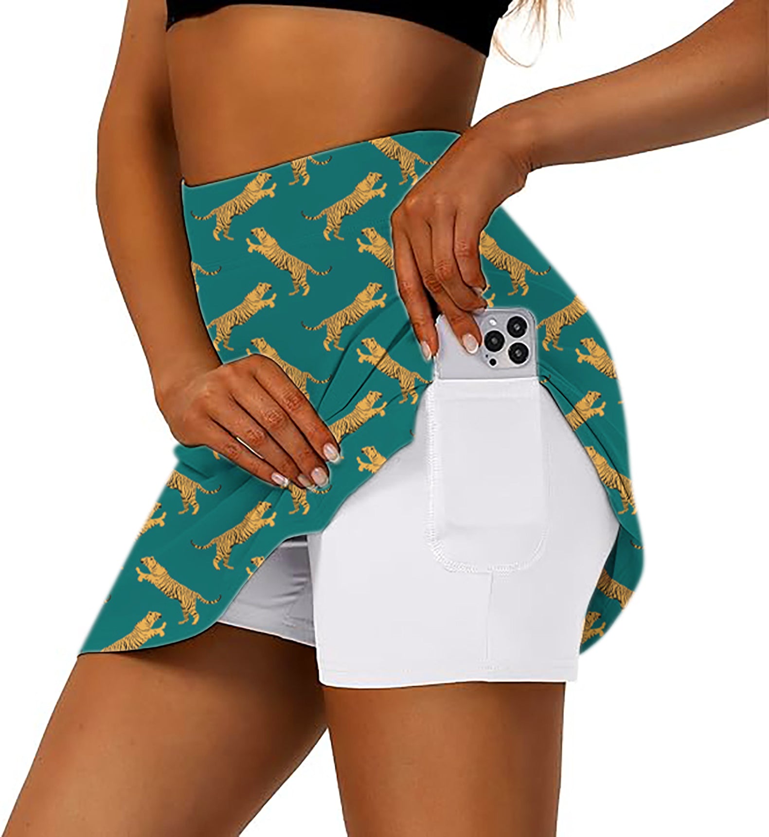 green tiger Women's Athletic Golf Skorts Flared Skirts